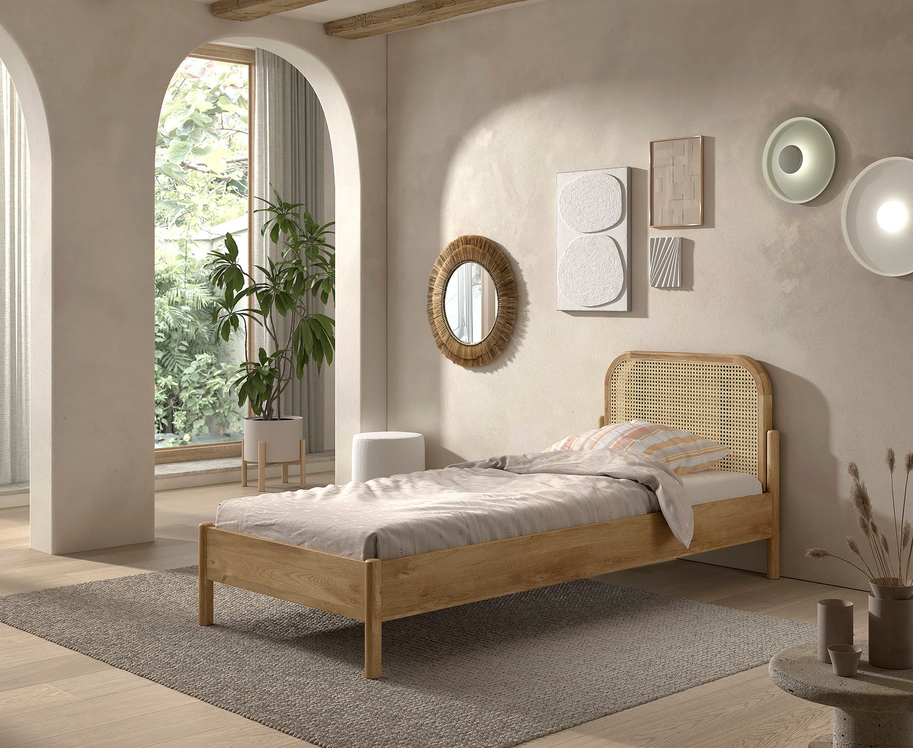 Home affaire Einzelbett "mit massiven Bettpfosten und furnierten Bettseiten günstig online kaufen