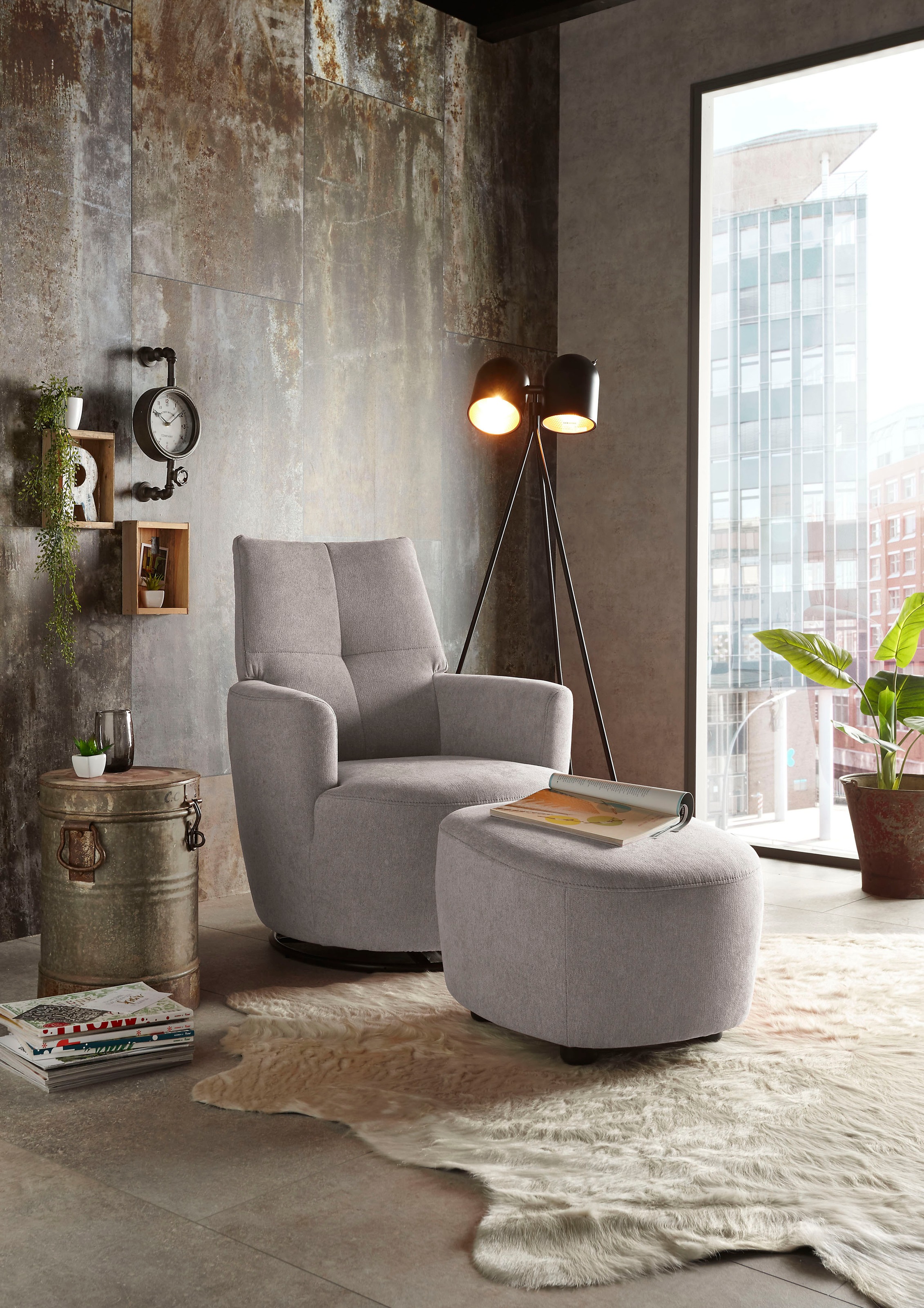 set one by Musterring "SO 1450" Set, mit Dreh- und Wippfunktion, inklusive Hocker
