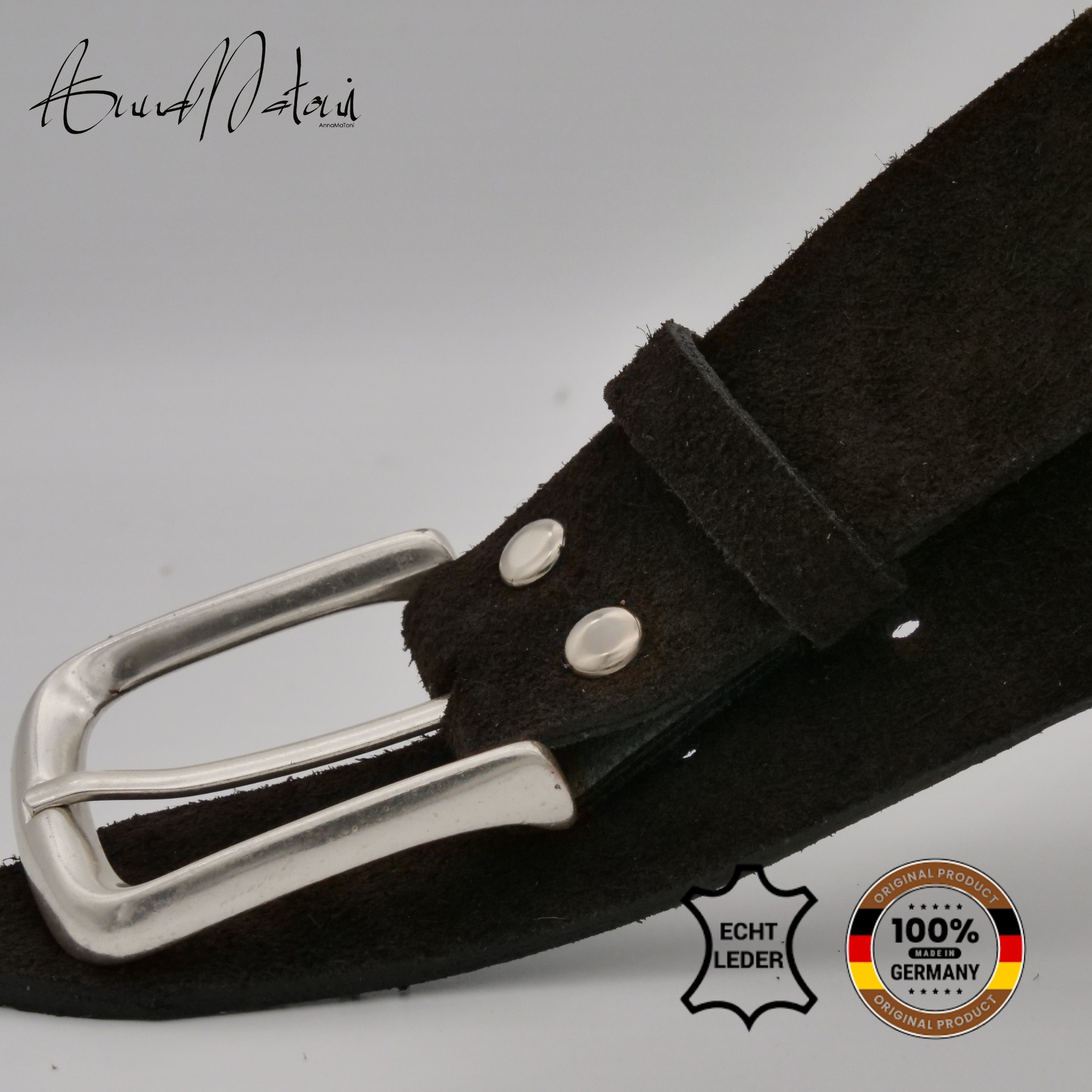 AnnaMatoni Ledergürtel »AnnaMatoni Damen Ledergürtel in hochwertigem Velour Leder 4cm«