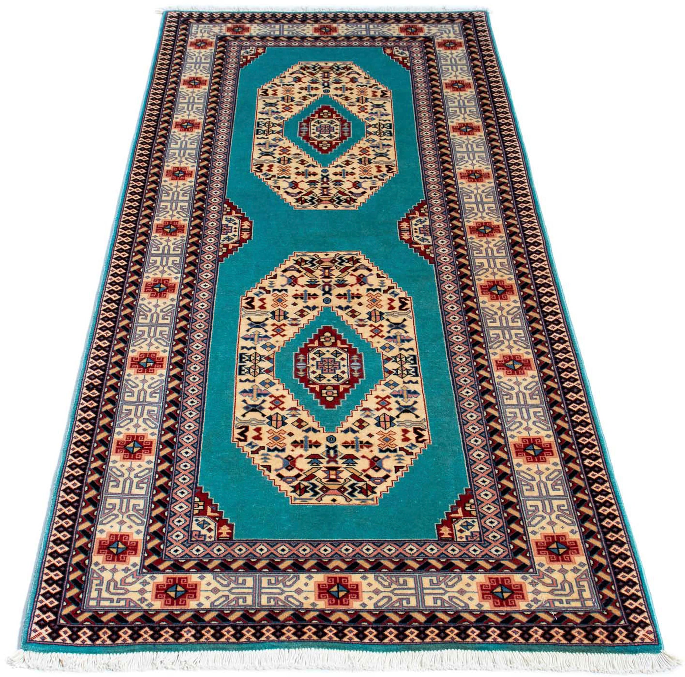 morgenland Orientteppich "Perser - Täbriz - Royal - 190 x 74 cm - blau", rechteckig, 7 mm Höhe, Wohnzimmer, Handgeknüpft