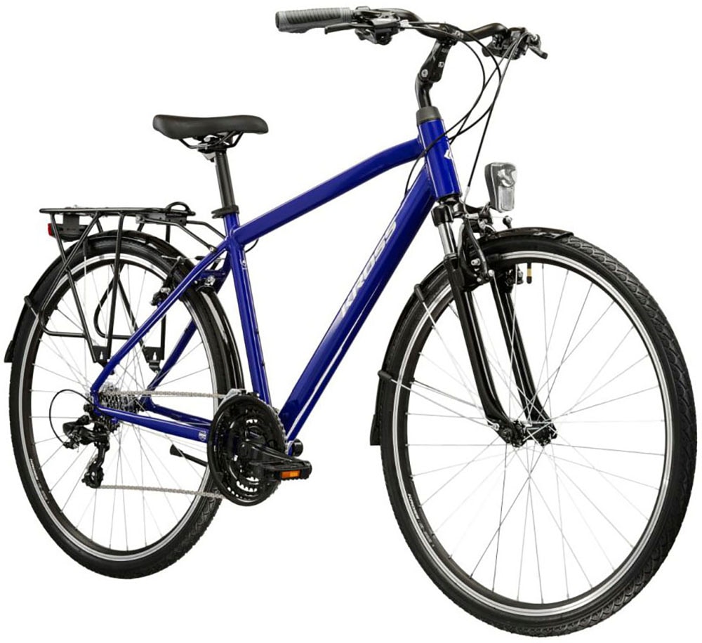 Kross Trekkingrad »Herren-Trekkingrad 28" Trans 1.0 Blau 21 Gänge« 21 Gang Shimano TOURNEY TY300 Schaltwerk Kettenschaltung