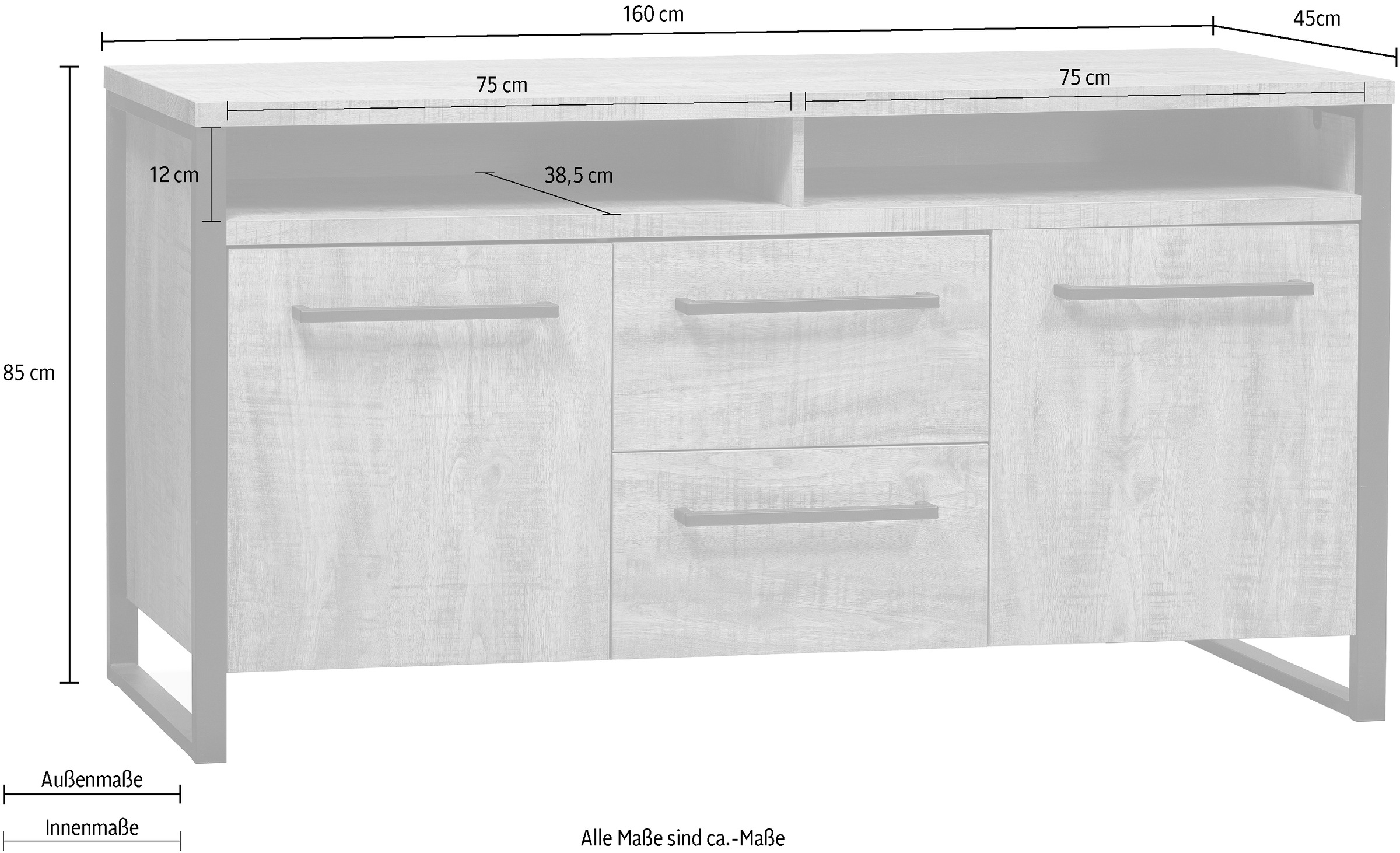 OMG Design Sideboard »Carriba«, in zwei Breiten, mit Soft-Close