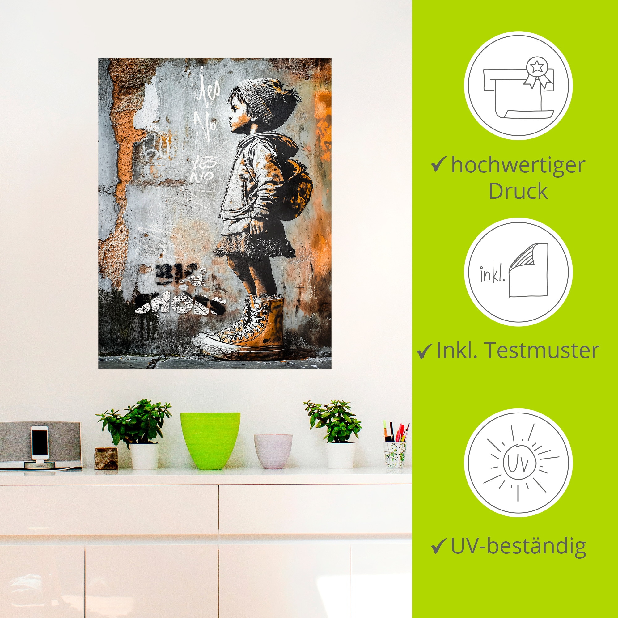 Artland Wandbild »Große Schuhe« Bilder von Kindern 1 Stk. tlg. als Alubild, Leinwandbild, Poster, Wandaufkleber in verschied. Größen