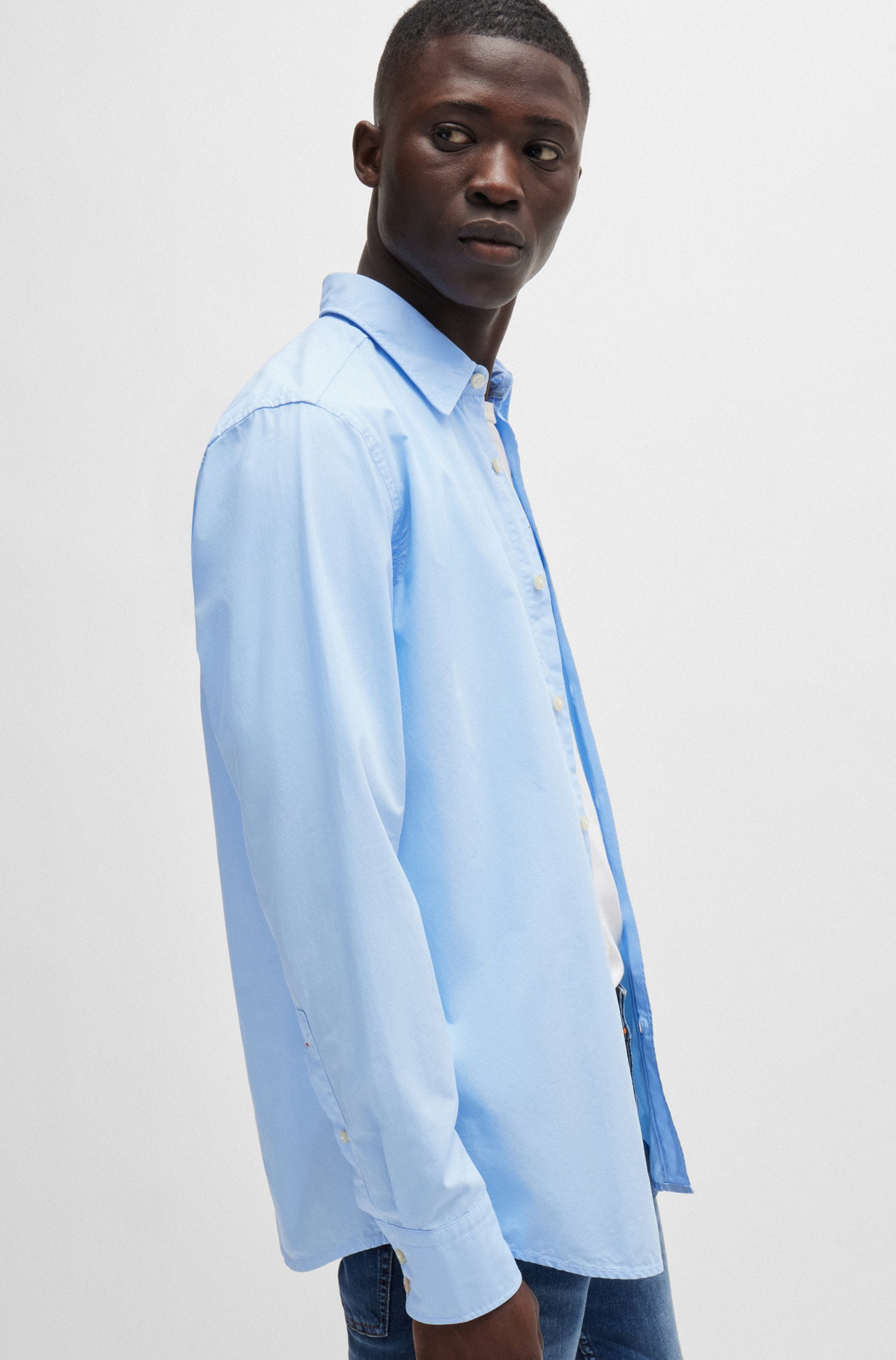 BOSS ORANGE Langarmhemd »Relegant_6_M«, mit BOSS Stickerei