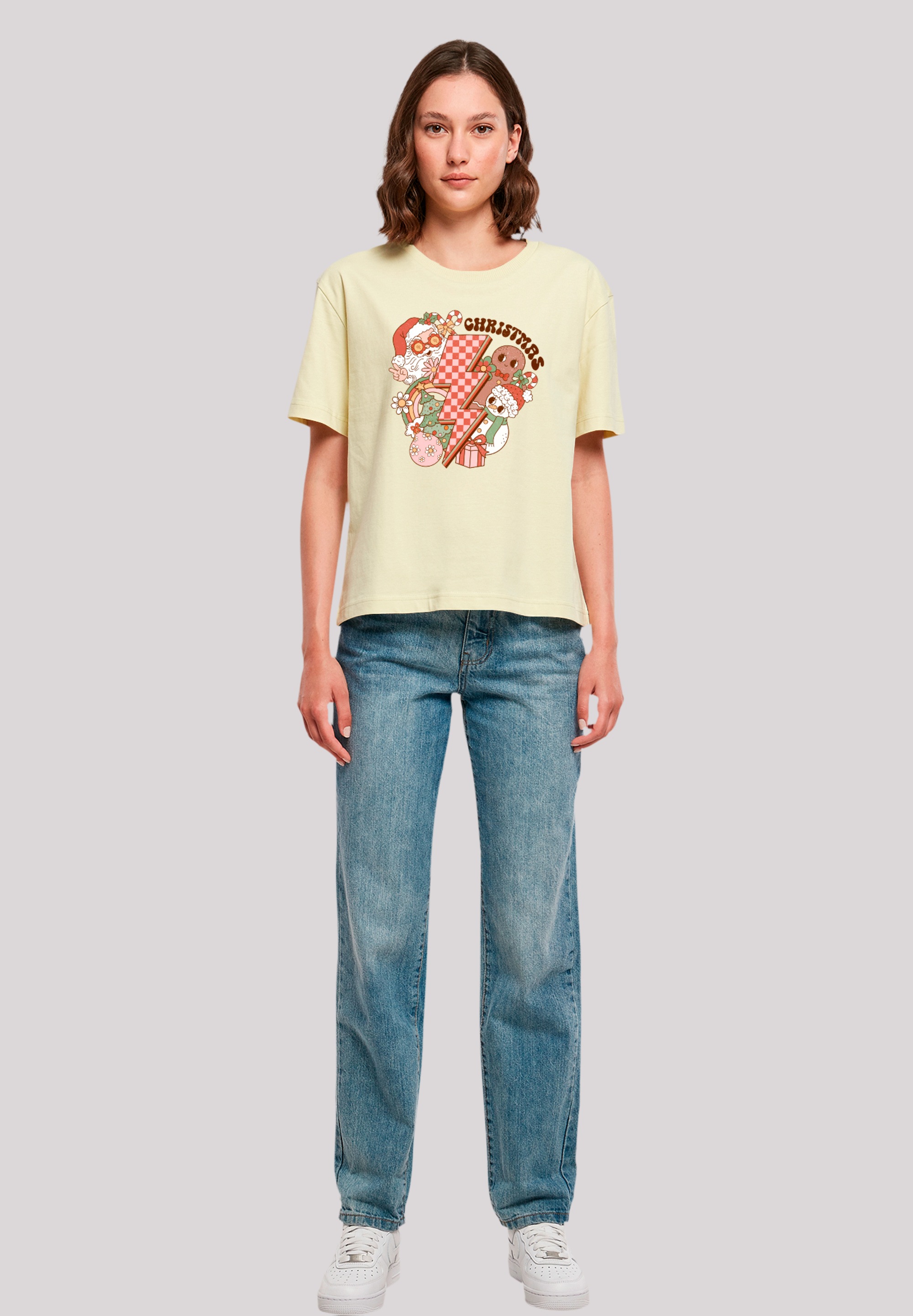 F4NT4STIC T-Shirt »Groovy Weihnachten Flash Cozy Vibes«, Premium Qualität, Weihnachts-Kollection