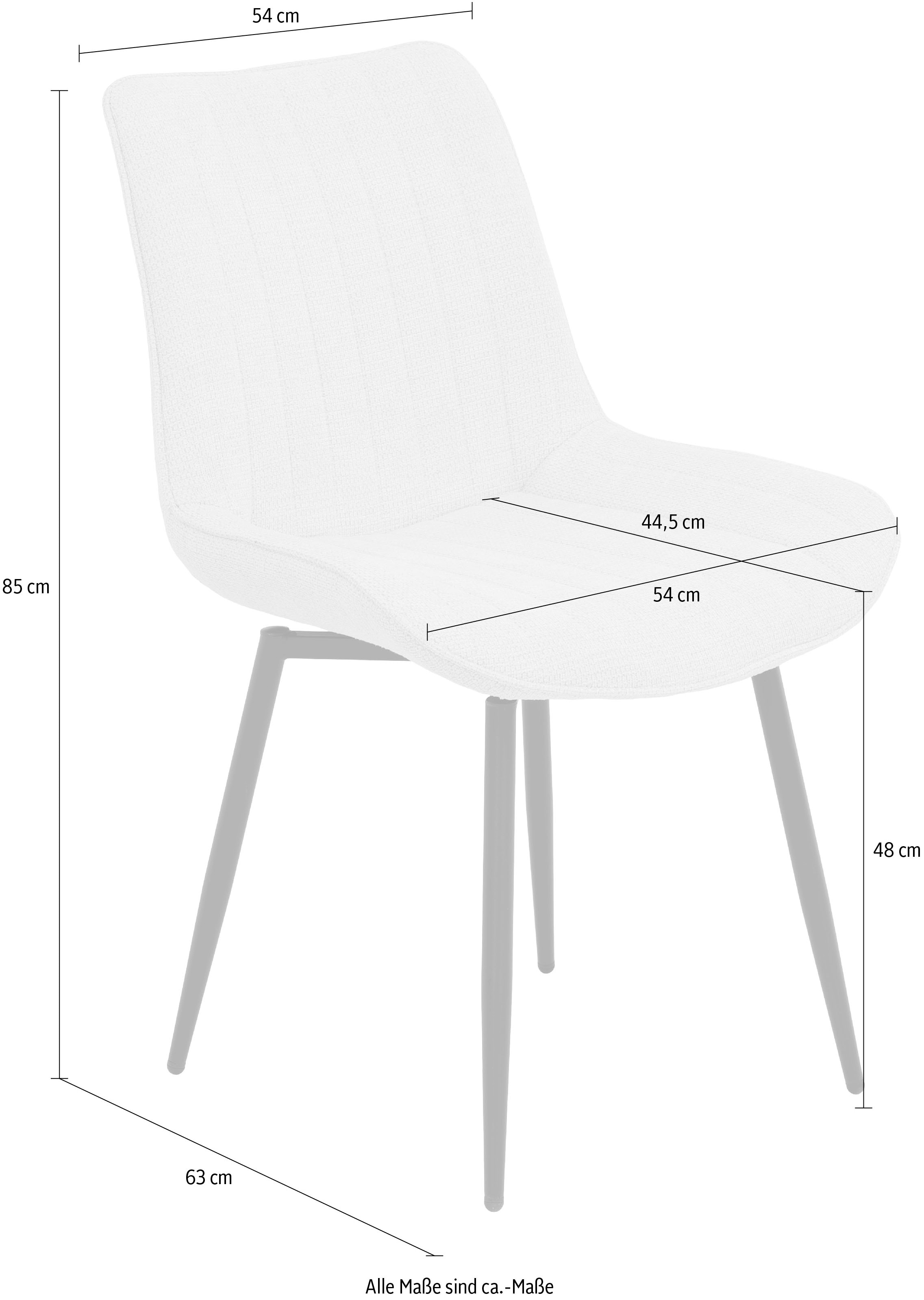 HELA 4-Fußstuhl »NEWPORT«, (Set), 4 St., Microfaser-Webstoff, 4-Fuß,XL-Sitzbreite,360°drehbar,Rundrohrgestell konisch