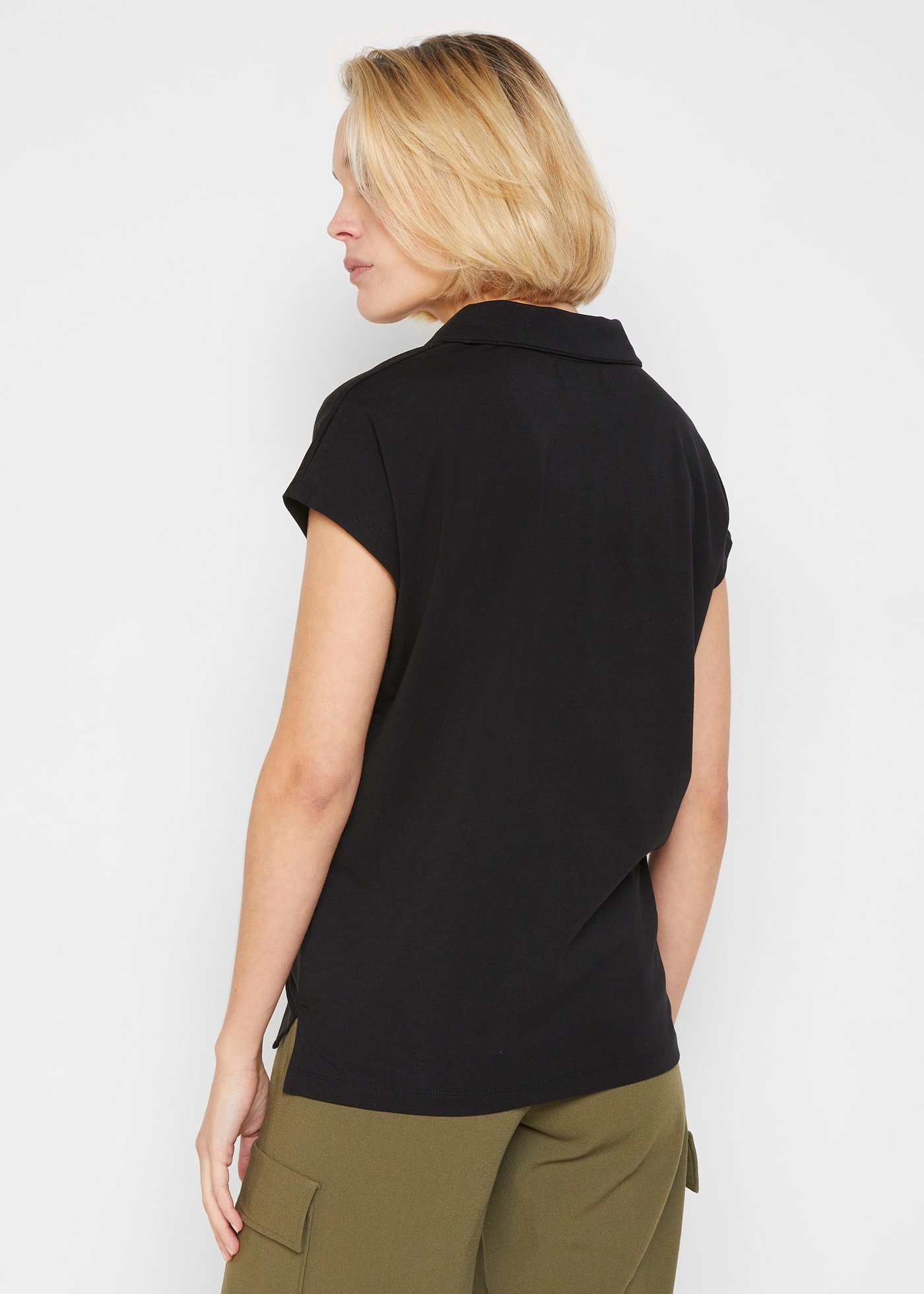 bonprix T-Shirt Regular Fit Passform, Kurzarm, offener Polokragen