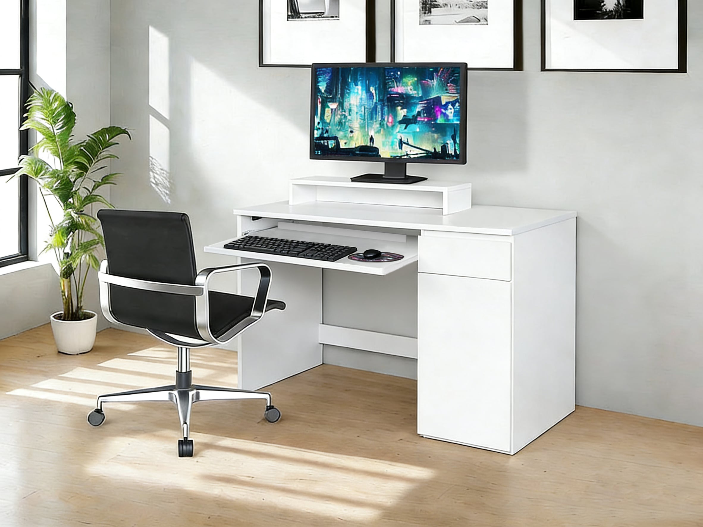 OTTO home Schreibtisch »Jarvie« mit Tastaturauszug, mit Monitoraufsatz, mit Schublade