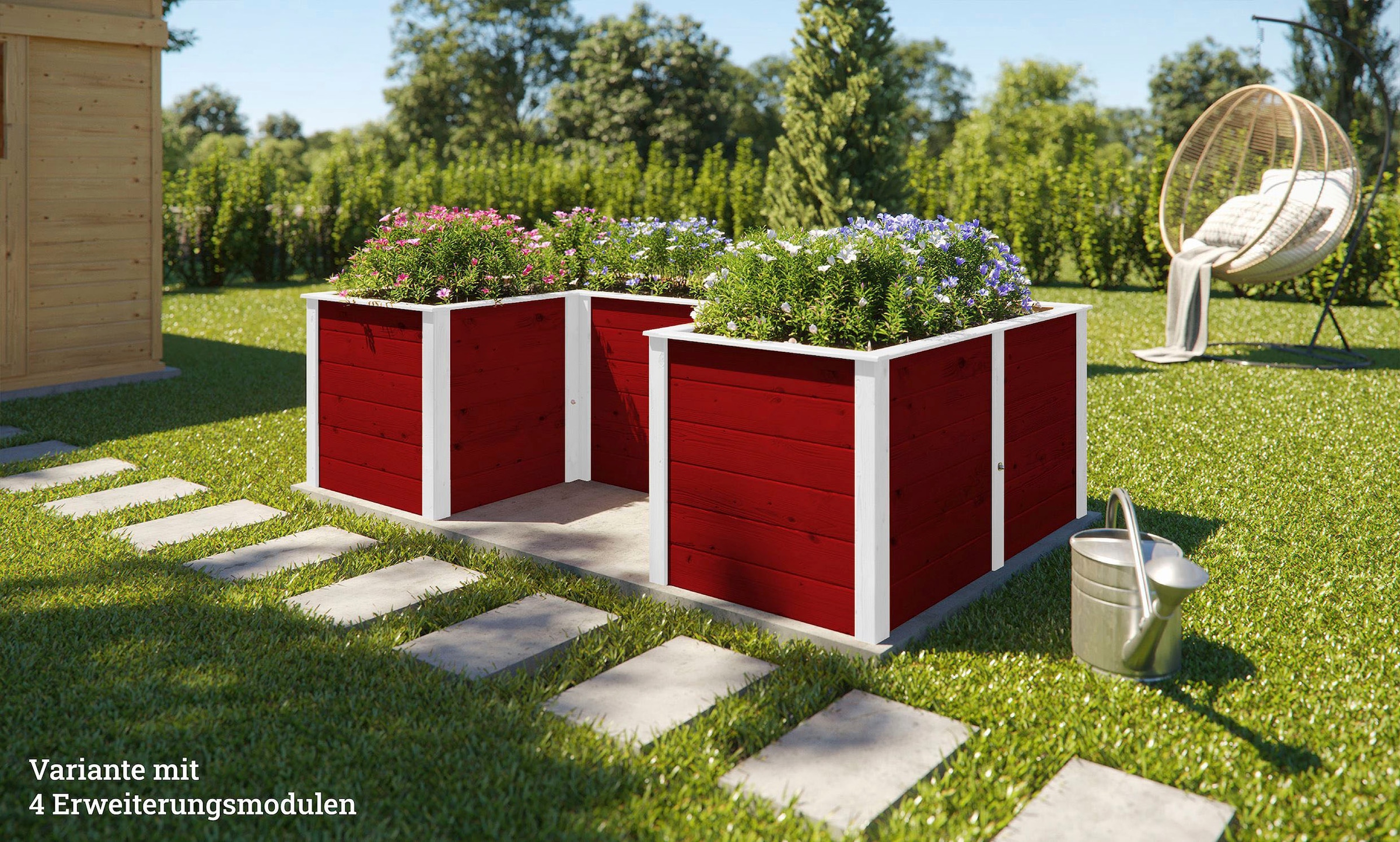 weka Hochbeet »Modular«, Ergänzungssatz, 21 mm, rot, 67 cm