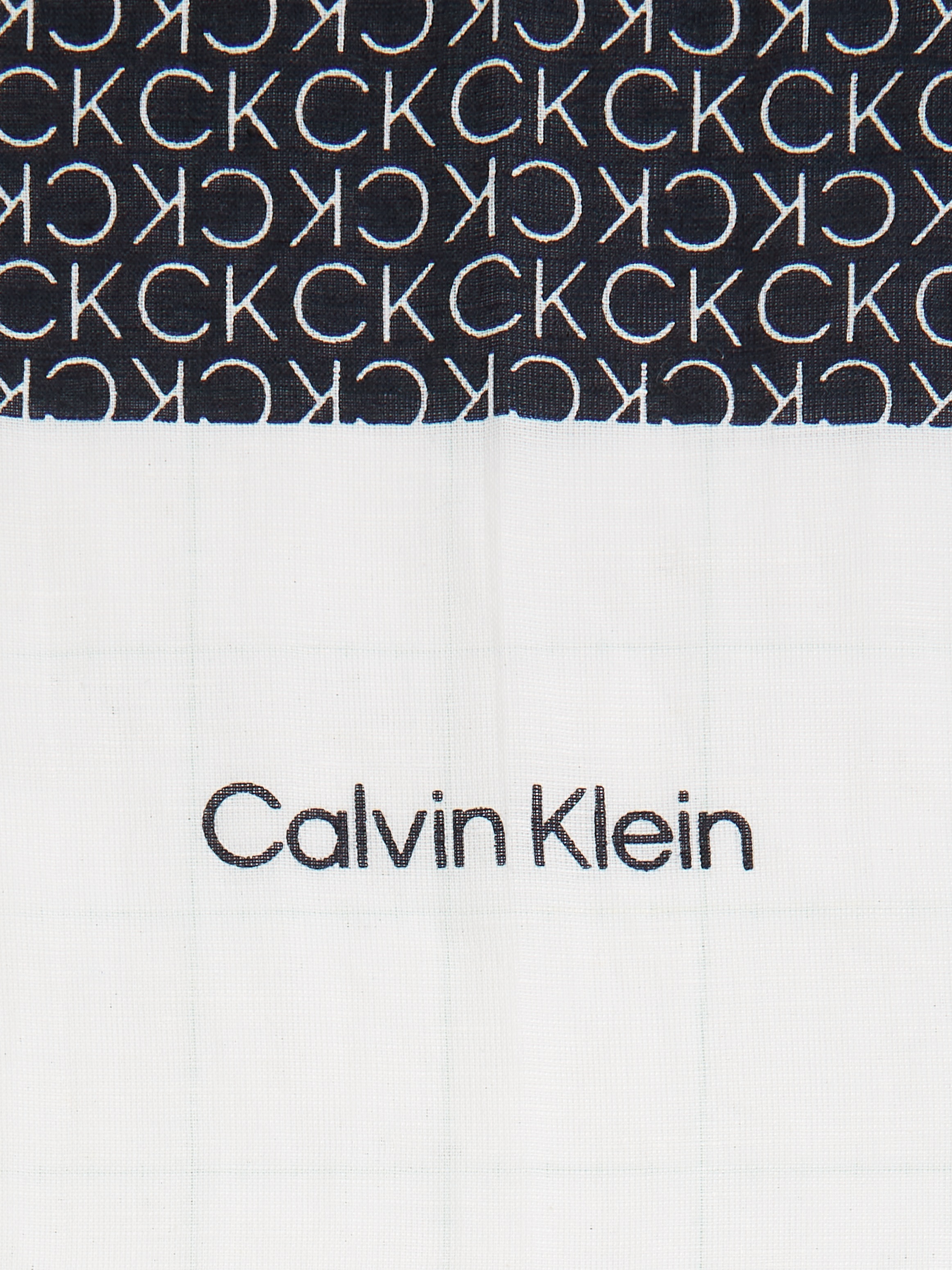 Calvin Klein Schal »GEO MINIMAL LOGO LINEN STOLE«, Logoprägung, ausgefranste Enden