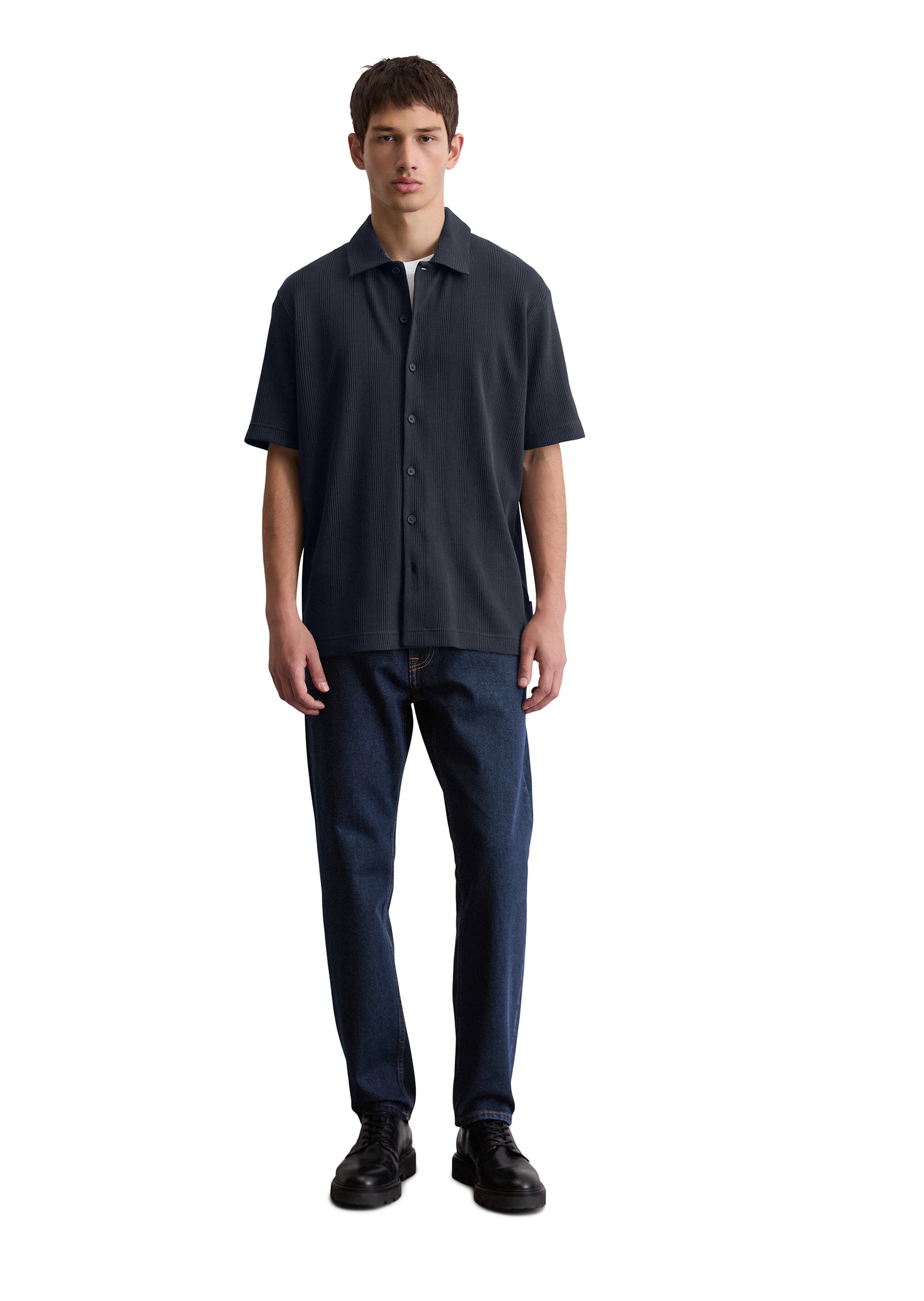 Marc O'Polo Poloshirt »mit elastischer Rippstruktur«