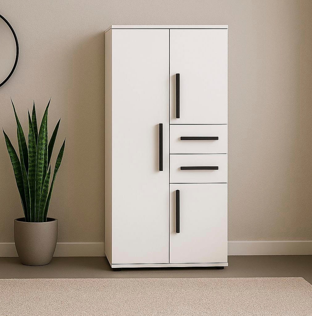 Demeyere GROUP Kleiderschrank »VERSATIL – mit Schubladen in Komforthöhe & Metall-Kleiderstangen« B/H/ T ca. 90x190cmx50cm,  viel Stauraum, robuste Spanplatte, pflegeleicht, Made in EU