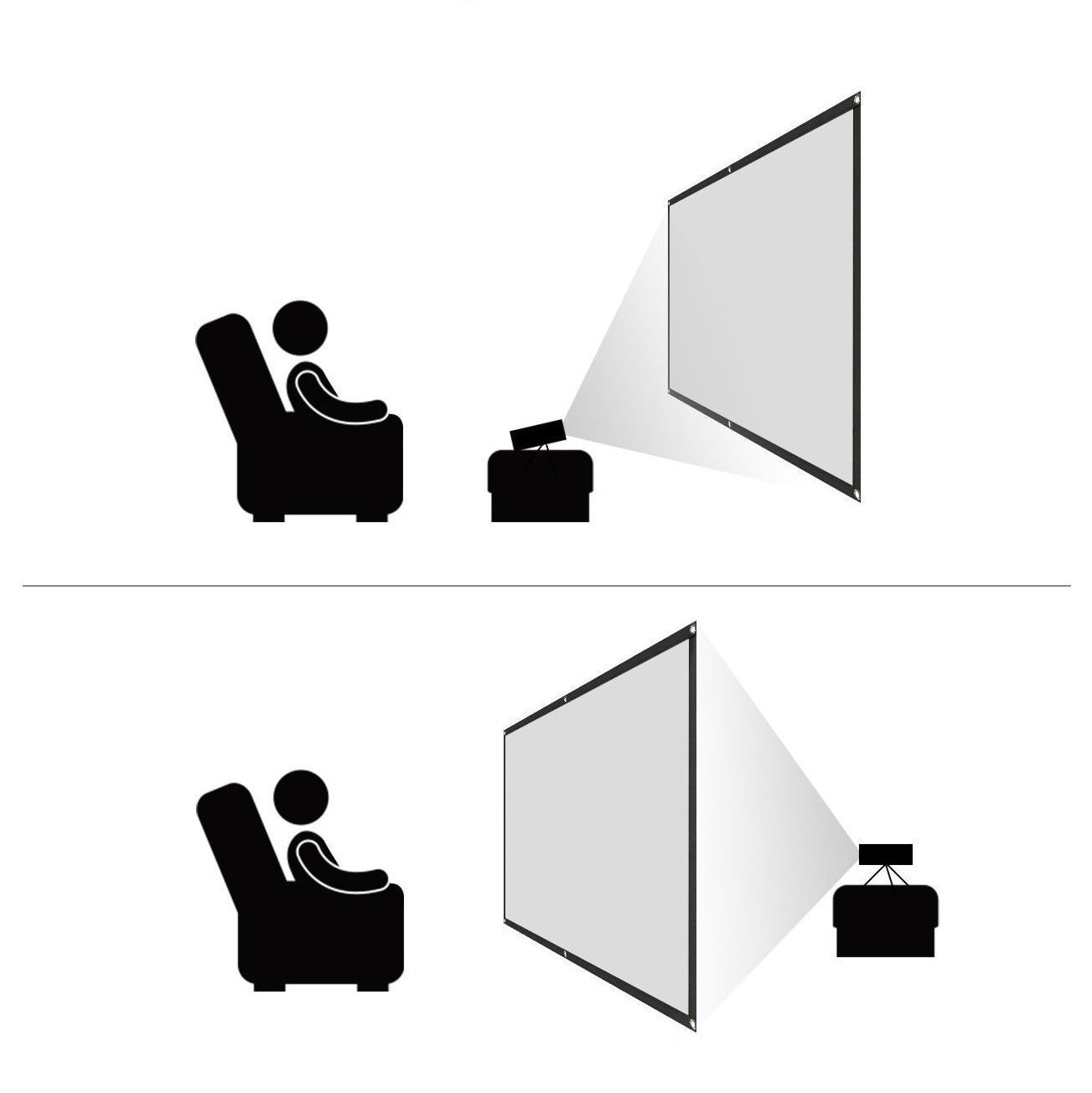 LA VAGUE Faltrahmenleinwand »Screen 16/9 100 Zoll Weiß/Schwarz LV-STA100RP«