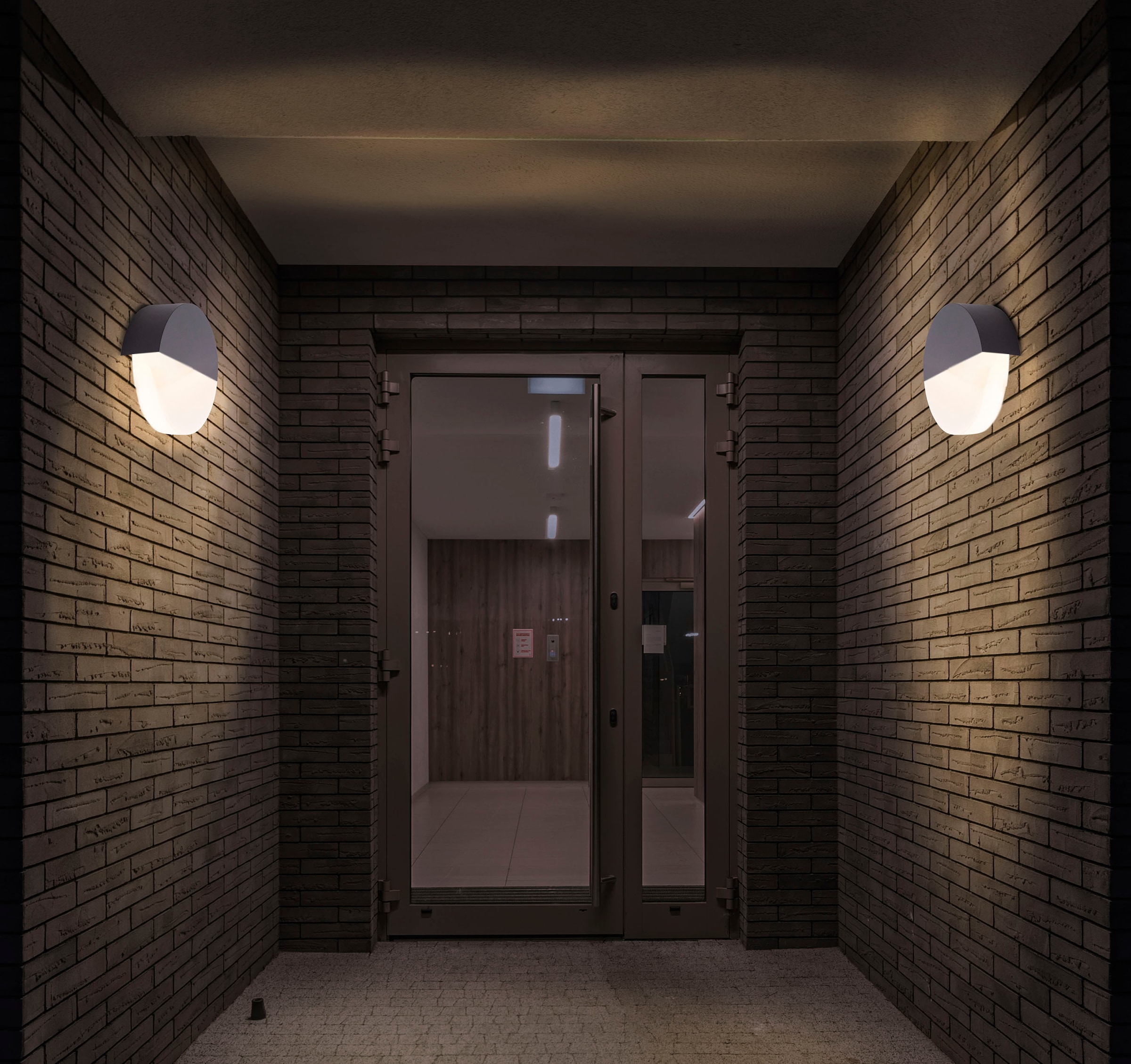 näve LED Außen-Wandleuchte »Sobrio«, 1 flammig, Leuchtmittel LED-Board | LED fest integriert, Wandleuchte, Terrasse, anthrazit, Ø: 18cm, LED warmweiß