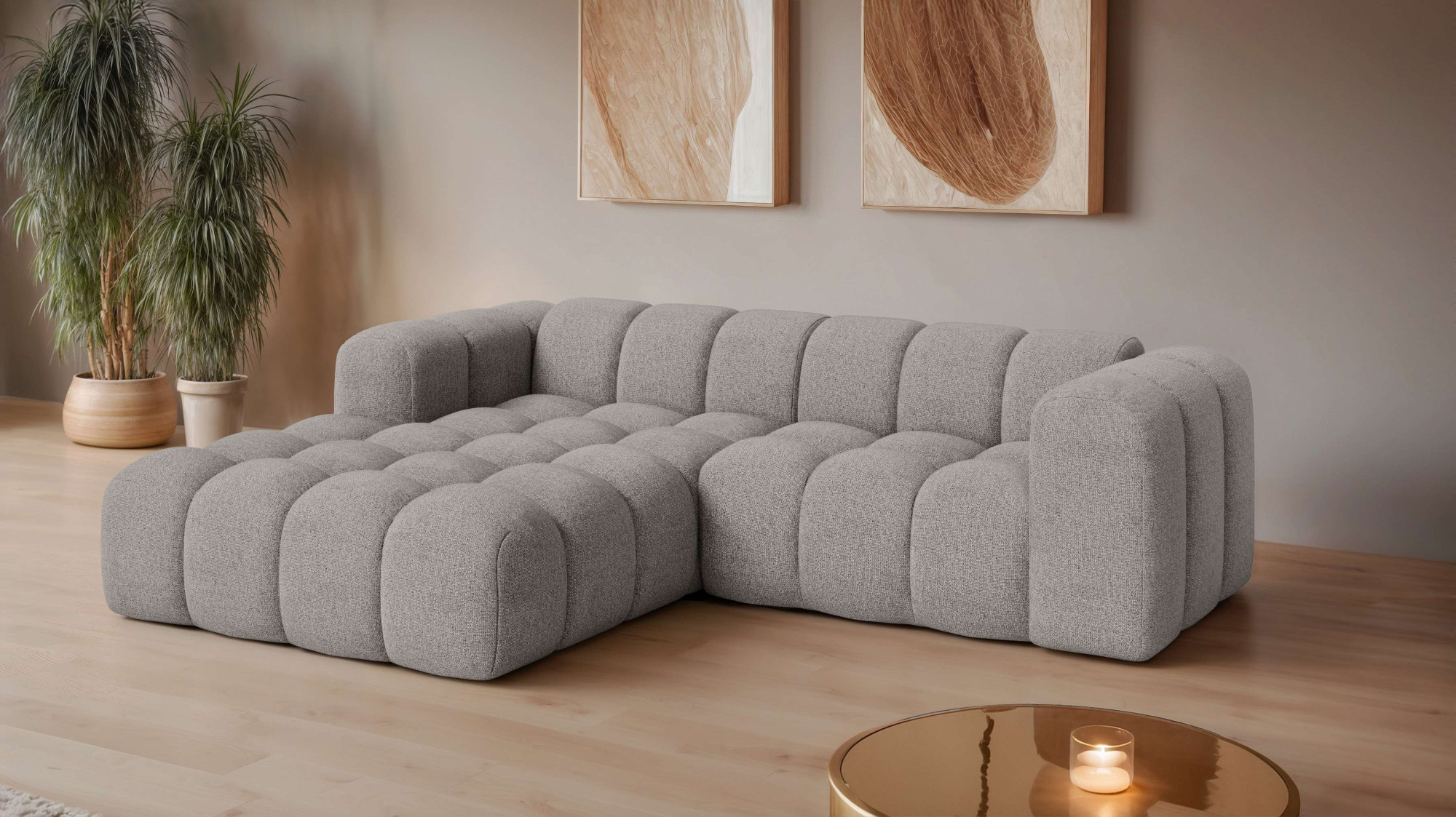 OTTO home Ecksofa "KALLIE L-Form, 248 cm - OTTO. Verlässliche Qualität." Bubble Optik, moderne Steppung, hoher Sitzkomfort
