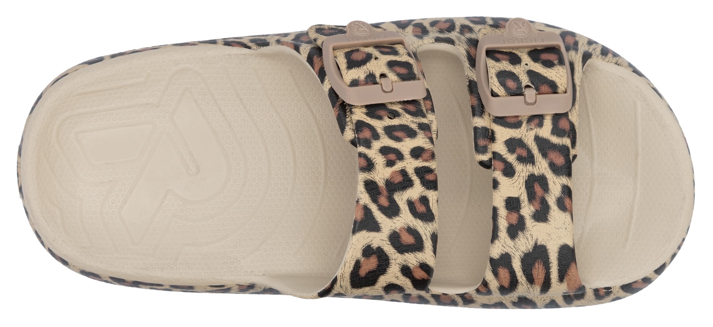 RIEKER Sport Pantolette, Sommerschuh, Strandschuh, Hausschuh mit zwei verstellbaren Schnallen