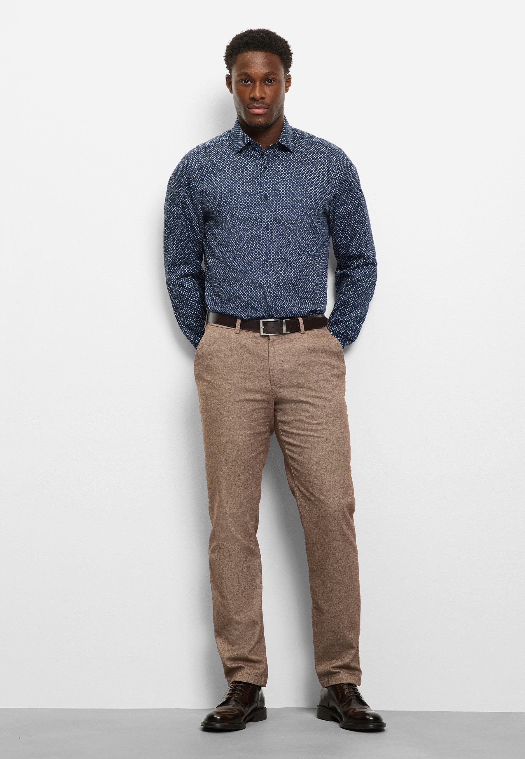 OLYMP Level Five Long Sleeve Shirt Navy 40 2