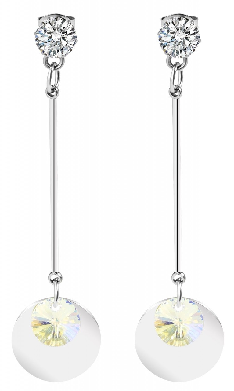 Adelia´s Paar Ohrhänger »Damen Ohrhänger aus poliertem Edelstahl und Kristall«