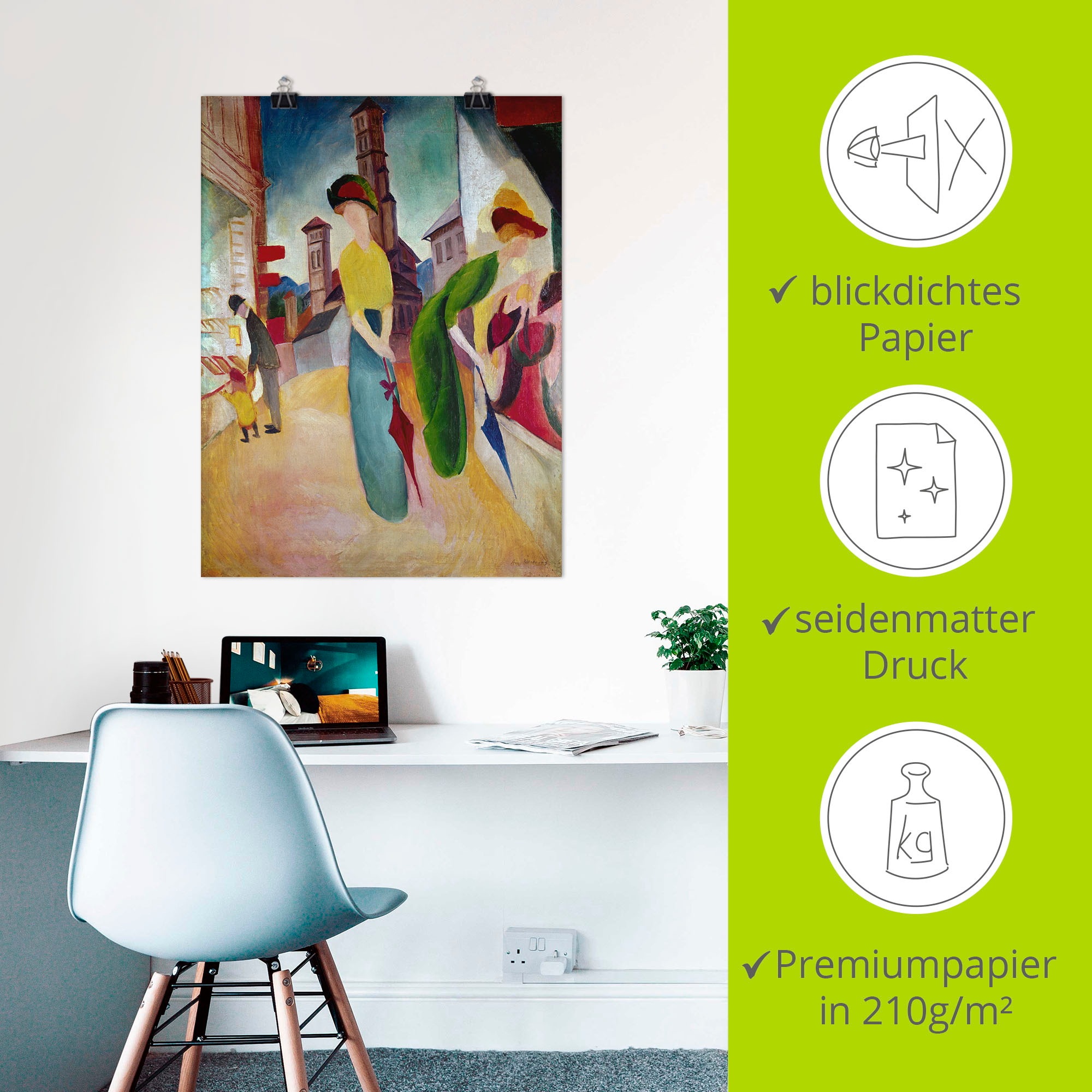 Artland Wandbild »Vorm Hutladen. 1913« Frau 1 Stk. tlg. als Leinwandbild, Poster, Wandaufkleber in verschied. Größen