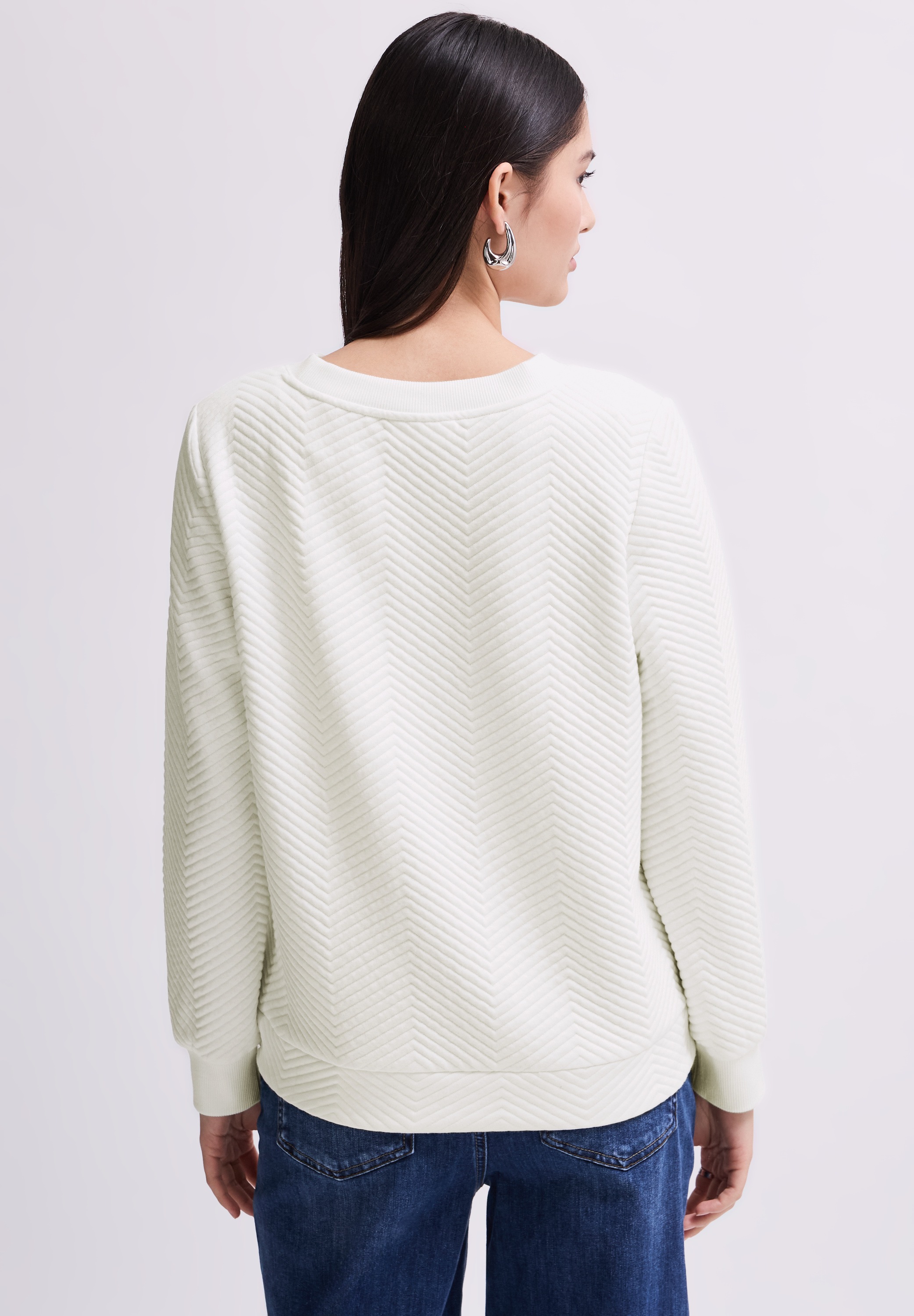 STREET ONE STUDIO Langarmshirt, aus softem Materialmix