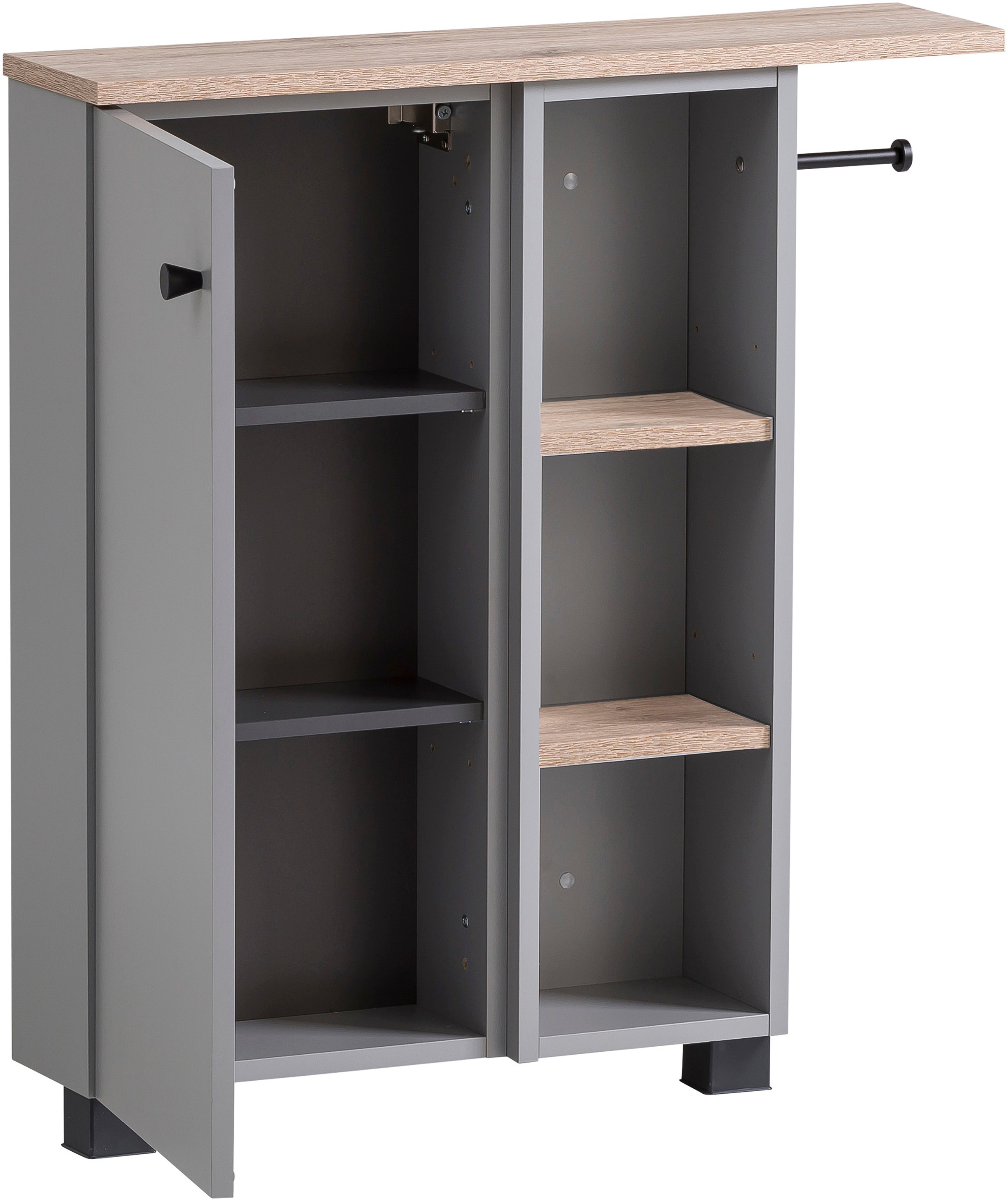 welltime Mehrzweckschrank "Balto, Breite 70 cm", Holzdekor mit fühlbarer St günstig online kaufen