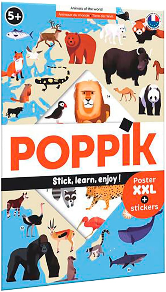 Kreativset »Sticker Lernposter, Tiere der Welt«