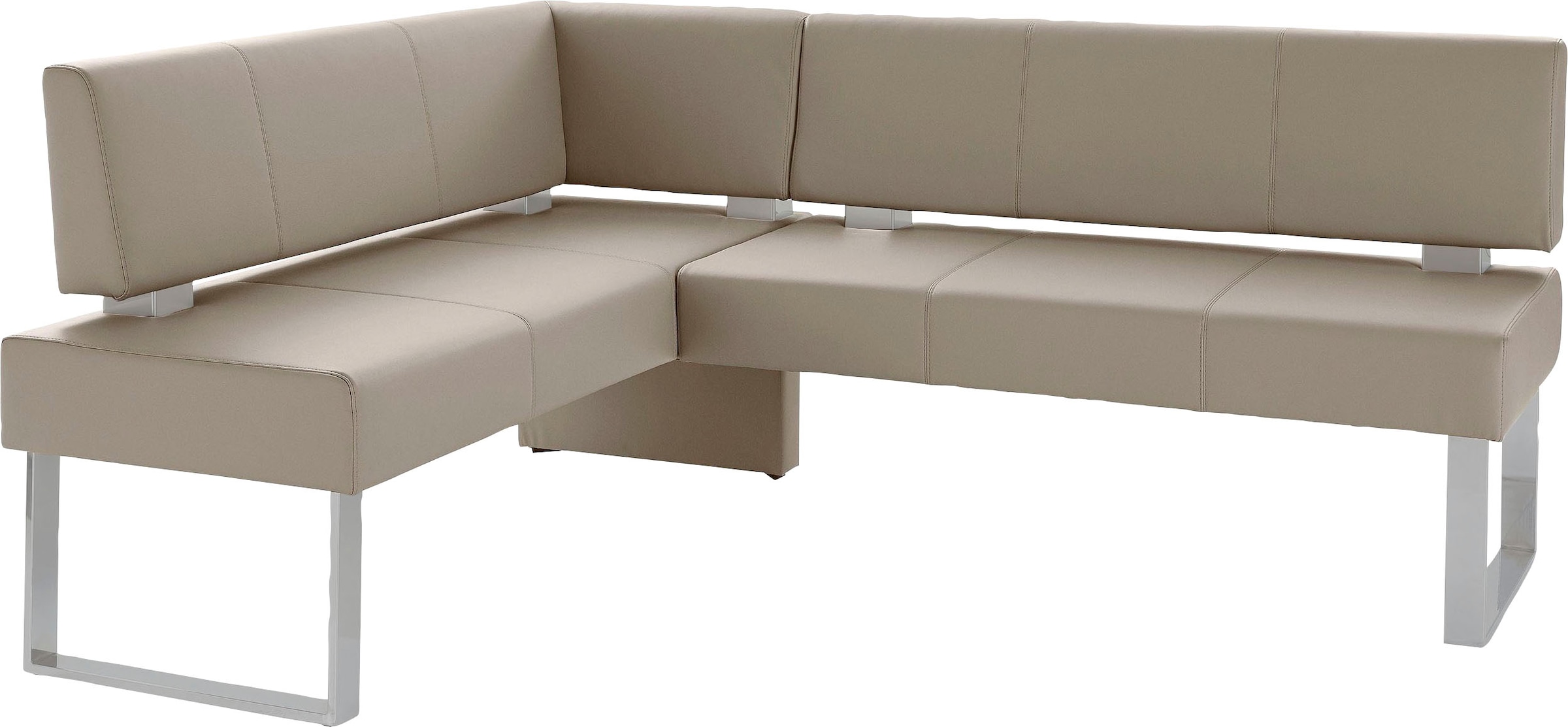 Eckbank OTTO HOME "Rab", grau (steinfarben (ascona 1900), silberfarben), B:200cm H:88cm T:160cm, Polyester, Sitzbänke, Eckbank, in 2 Breiten (180 oder 200 cm), Bezug in verschiedenen Qualitäten