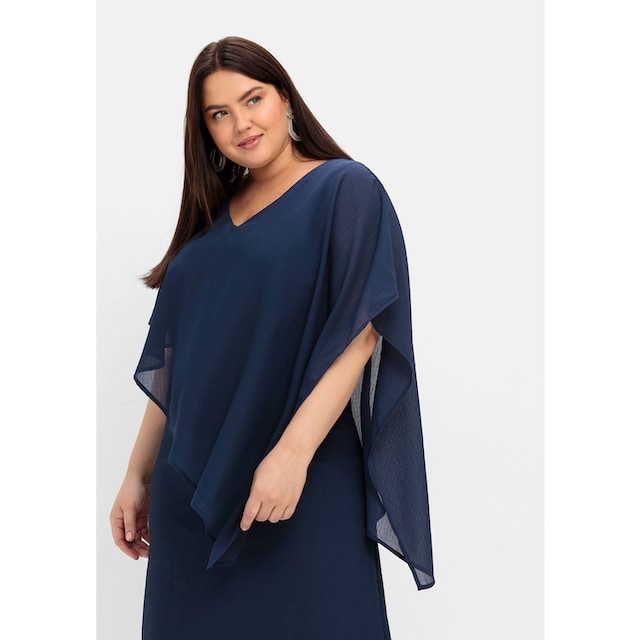 Sheego Cocktailkleid »Große Größen«, mit asymetrischem Cape bestellen | BAUR