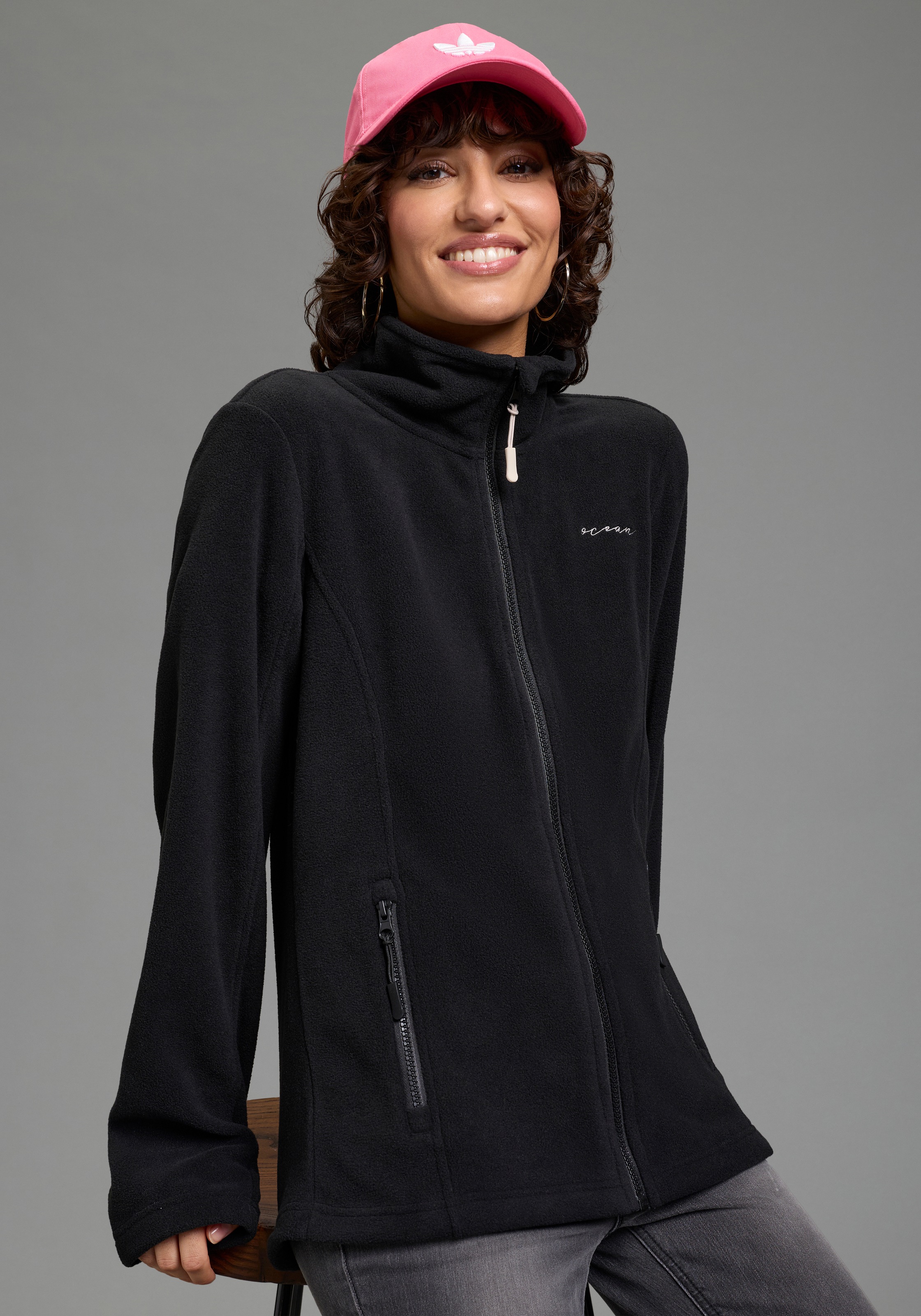 Ocean Sportswear Fleecejacke aus weichem Fleece-Material, unifarben, mit Lo günstig online kaufen