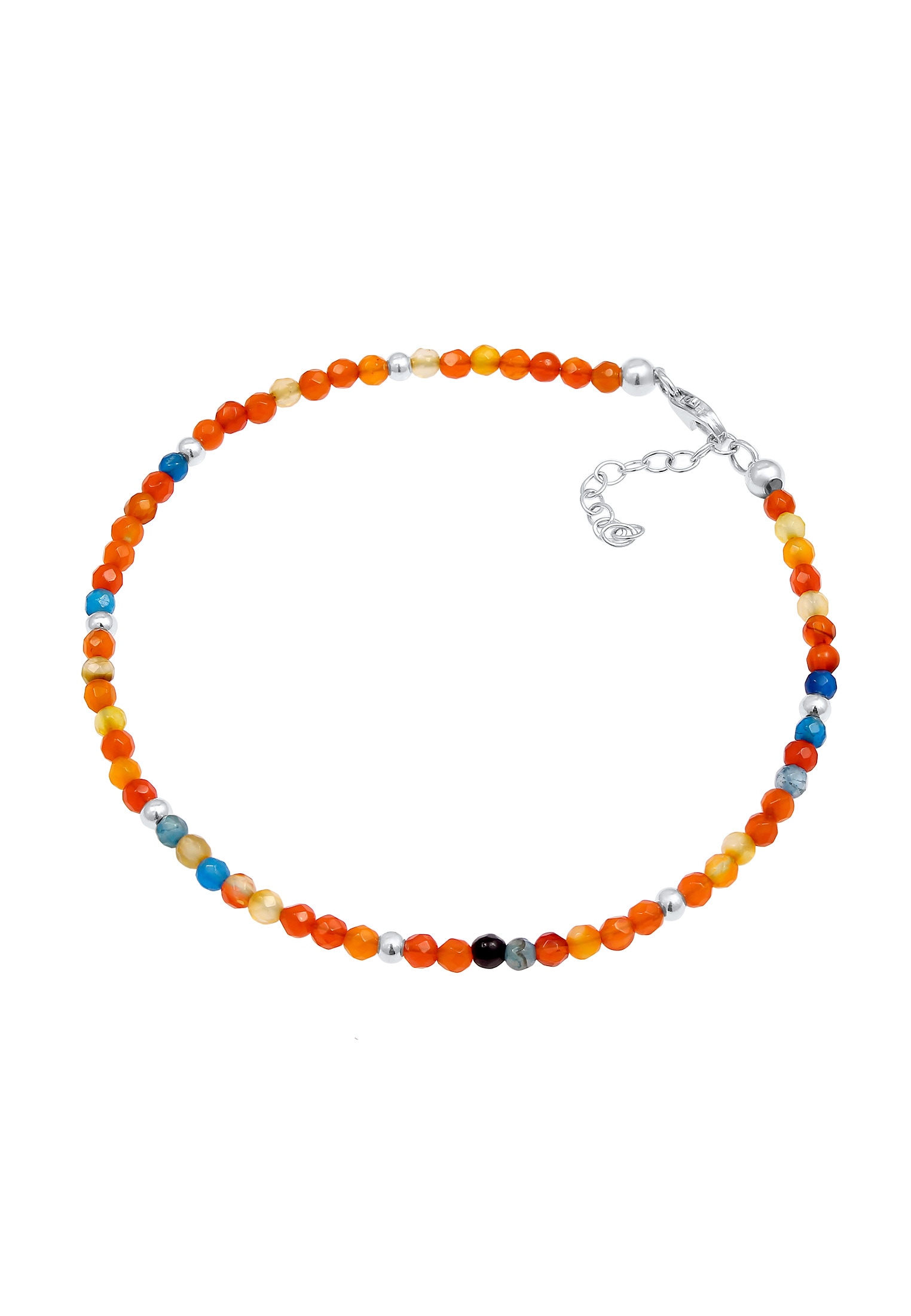 Nenalina Fußkette »Achat Kugeln Bunt Sommer Beach Festival 925 Silber«