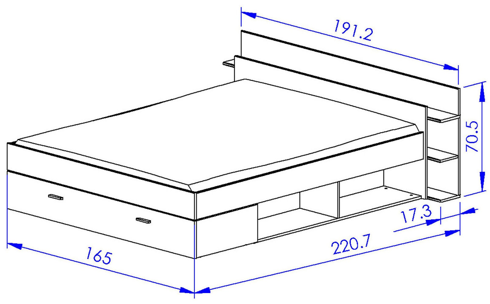 Gami Stauraumbett »Stauraumbett 160 X 200« Mit viel Stauraum