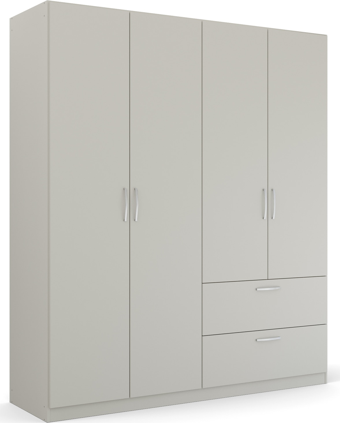 rauch Drehtürenschrank "Kleiderschrank Schrank Garderobe Ankleide PURE BY QUADRA SPIN" Breiten: 181/226/271 cm, Höhe 210 cm, in puristischem Design mit Griffen in Alufarben MADE IN GERMANY