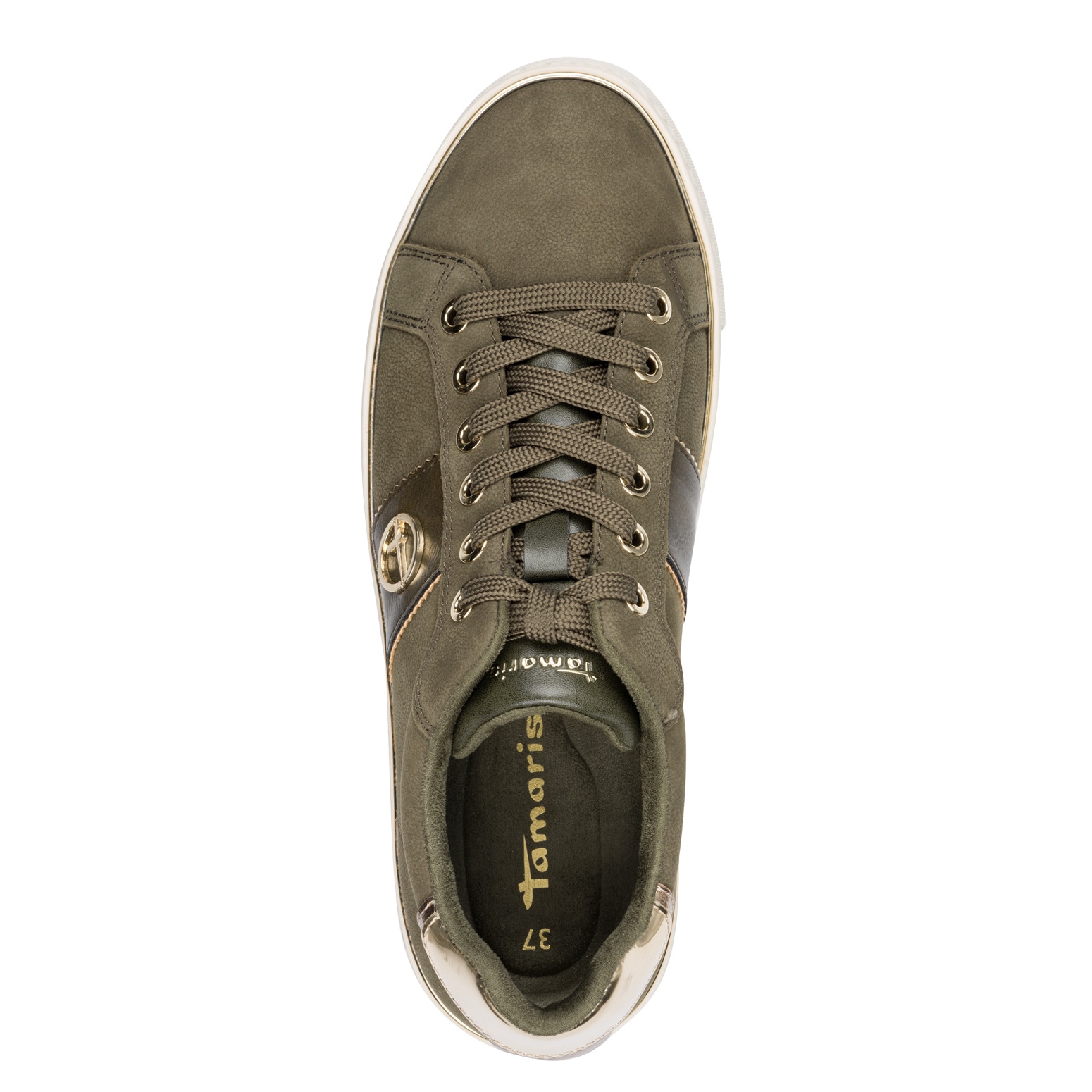 Tamaris Plateausneaker, Freizeitschuh, Halbschuh, Schnürschuh mit glänzendem Kontrastbesatz