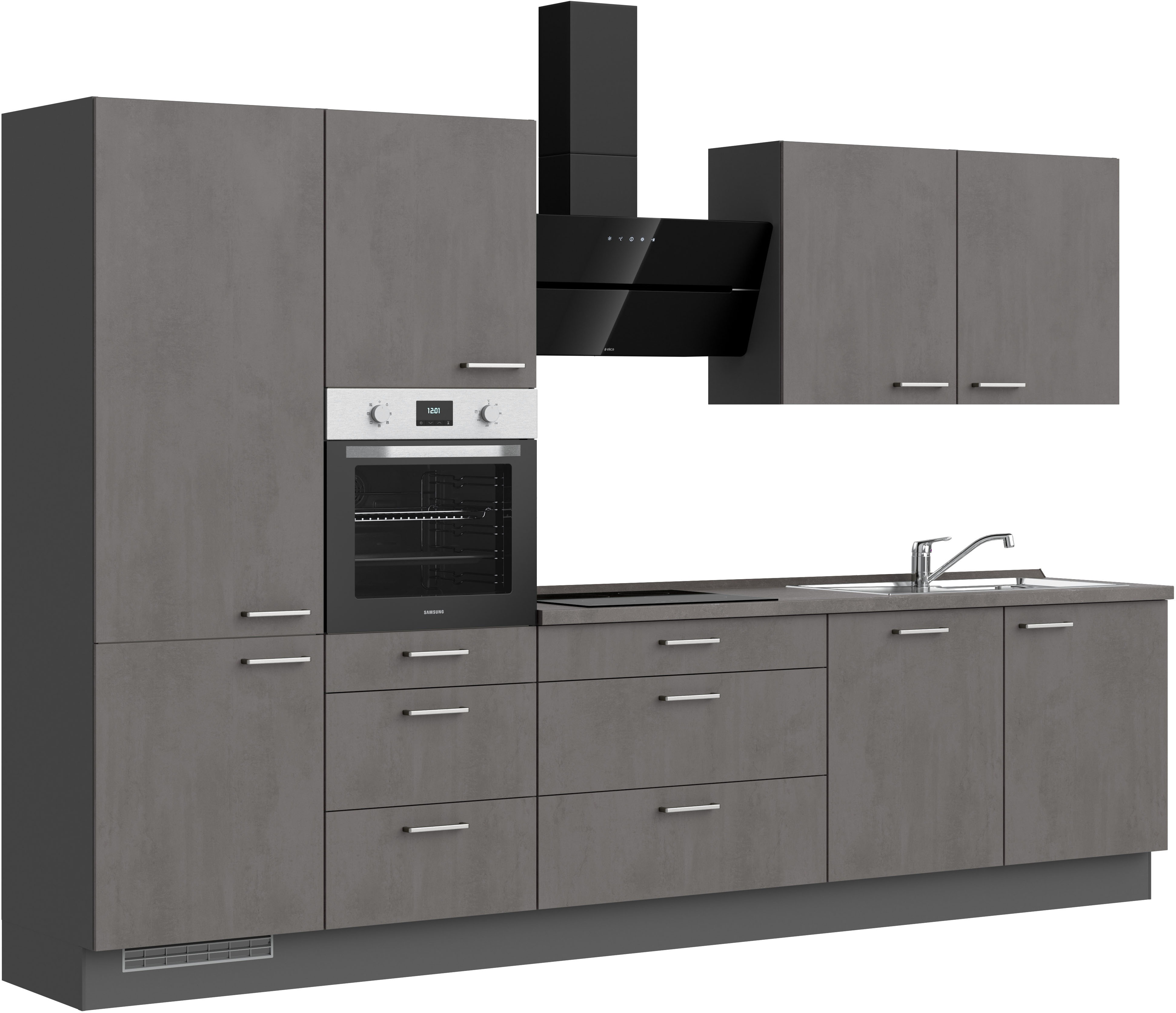 Thumbnail - nobilia Küchenzeile ""Riva II"", vormontiert, Ausrichtung wählbar, Breite 330 cm, wahlw. mit E-Geräten