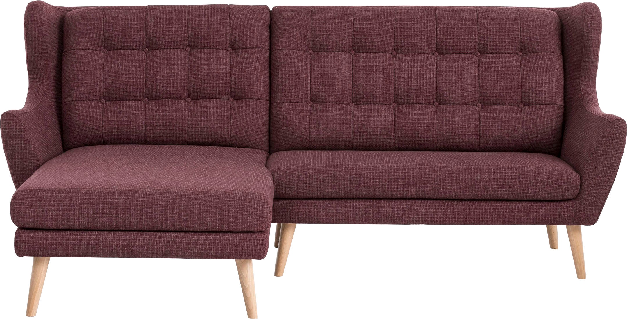 Leonique Ecksofa »Louanne, L-Form«, mit Holzfüßen