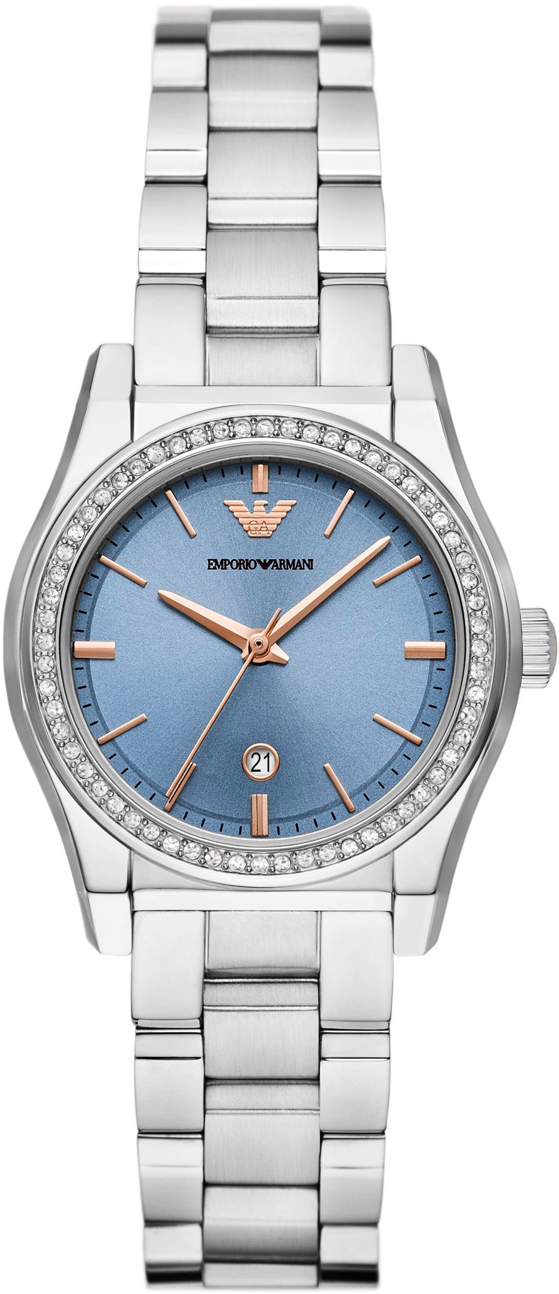 Emporio Armani Quarzuhr Armbanduhr Damenuhr analog Ed...