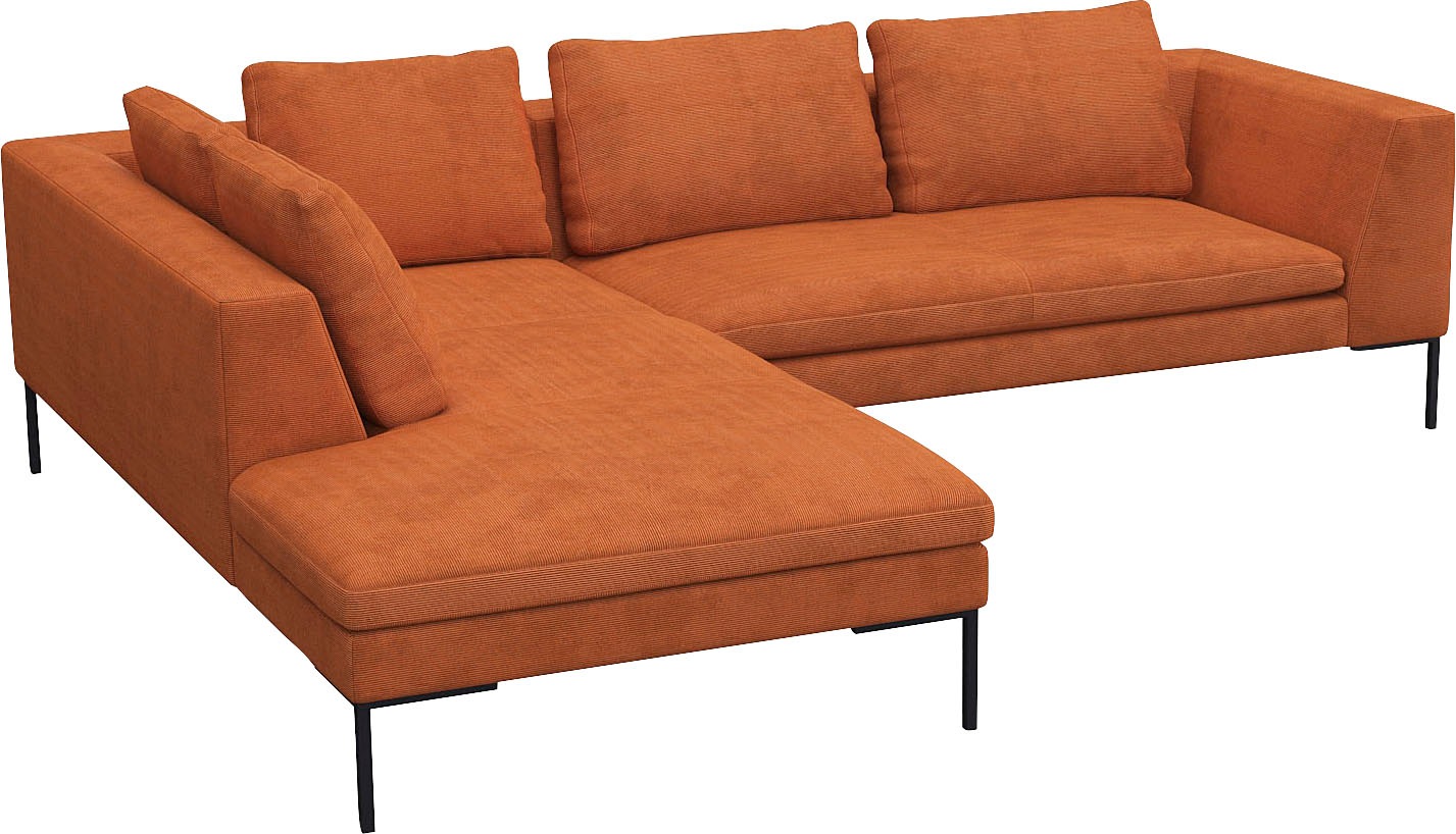 FLEXLUX Ecksofa »Loano«, modernes Sofa, frei im Raum stellbar, lose Kissen, Kaltschaum im Sitz