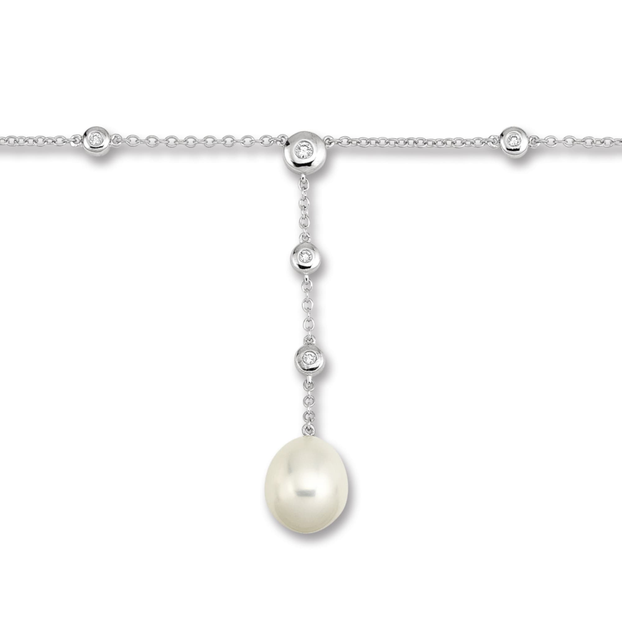 ONE ELEMENT Silberkette »Zirkonia Anker Halskette aus 925 Silber 45 cm«, glänzender Blickfang – ideal als Geschenkidee