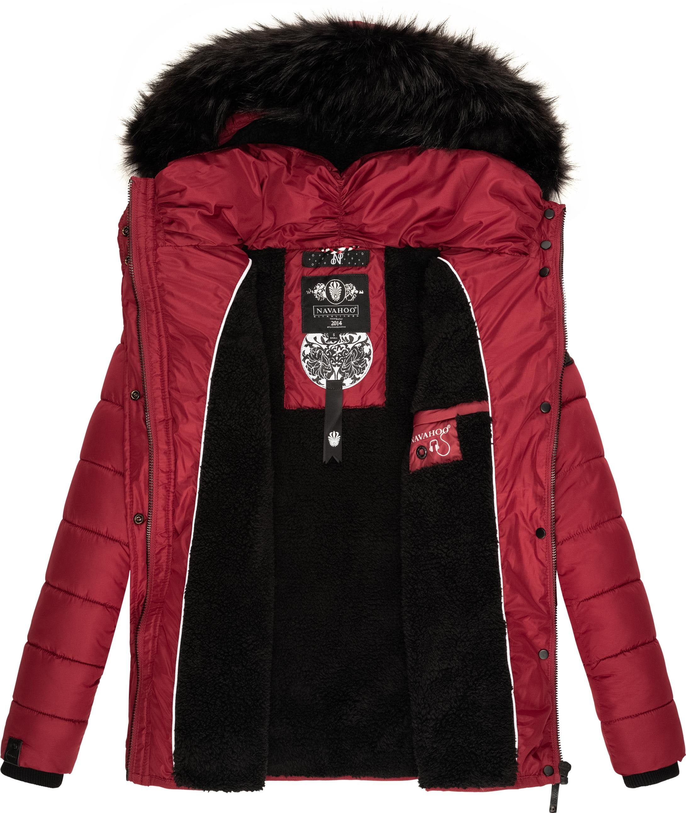Navahoo Winterjacke »Zuckerbiene«, mit Kapuze, modische Steppjacke mit Kunstpelz Kapuze