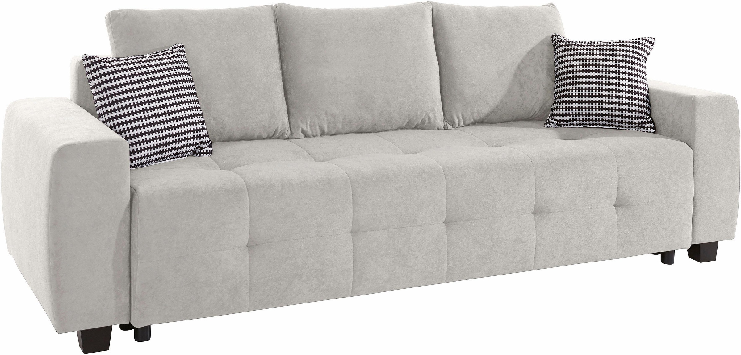 OTTO home Schlafsofa "Bella B: 241 cm, Liegefl. 142x194 cm mit Bettkasten & Zierkissen" Schlafcouch mit Gästebett, 2 Zierkissen inklusive, frei stellbar
