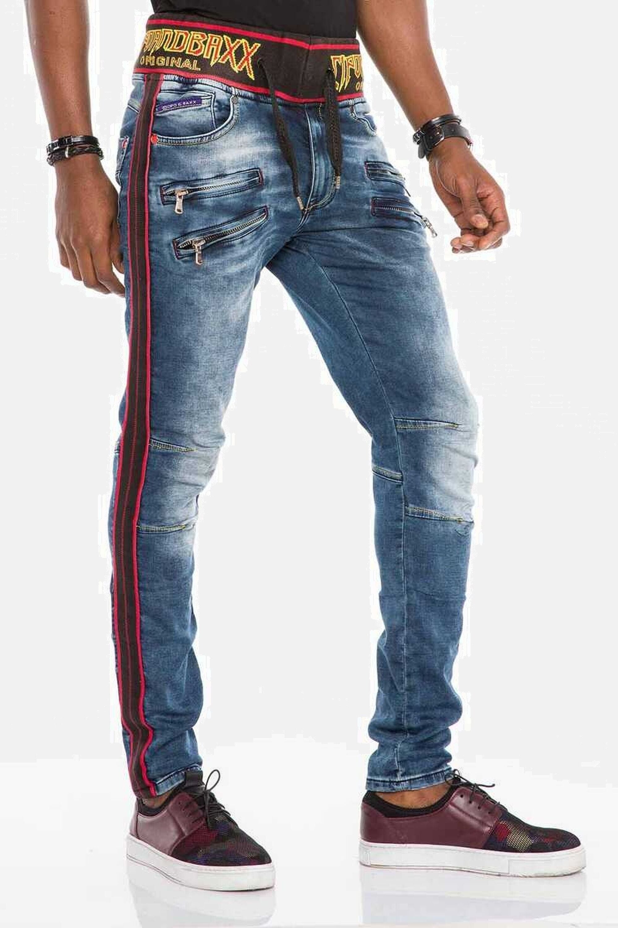 Cipo & Baxx Slim-fit-Jeans »Jeans«, mit Kordelbund in Slim Fit, CD-504