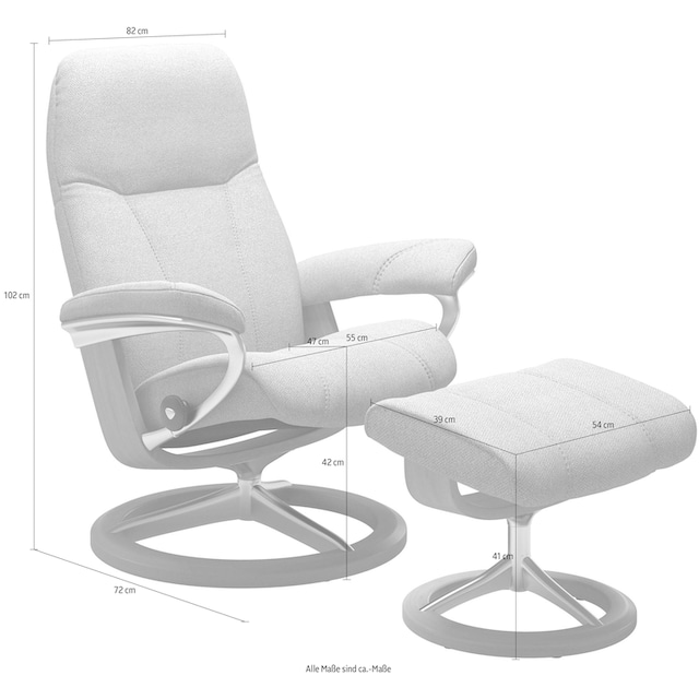 Stressless® Relaxsessel »Consul«, (Set, Relaxsessel mit Hocker), mit Hocker,  mit Signature Base, Größe M, Gestell Schwarz bestellen | BAUR