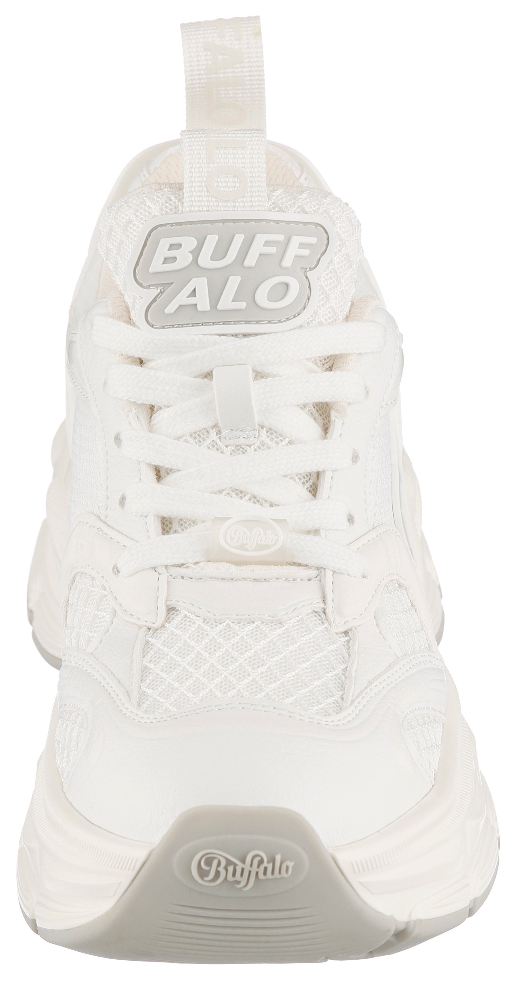 Plateausneaker BUFFALO "RIDR ONE", Damen, Gr. 40, weiß, beige, Lederimitat, Synthetik, Textil, Schuhe Plateausneaker, Halbschuh, Schnürschuh, Chunky-Sneaker mit trendy Plateausohle 3