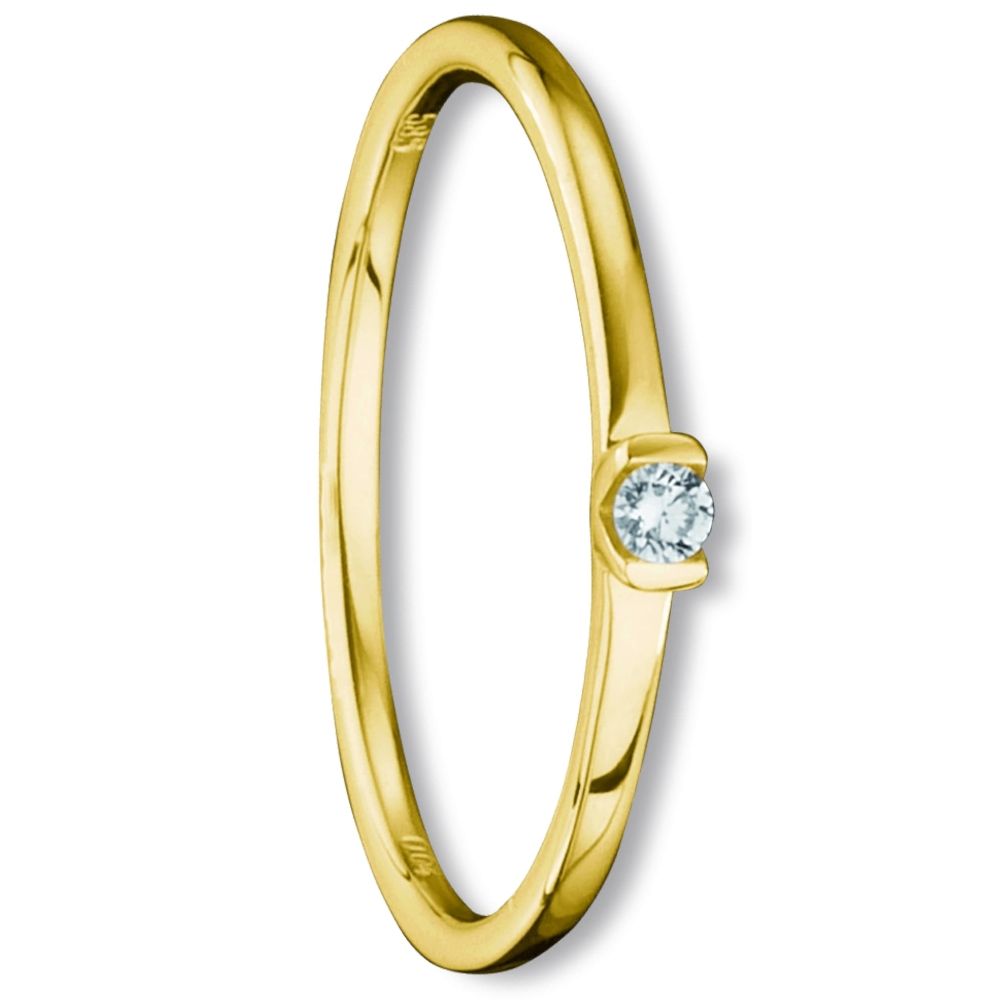 Diamantring »0.04 ct Diamant Brillant Ring aus 585 Gelbgold«, Damen Gold Schmuck
