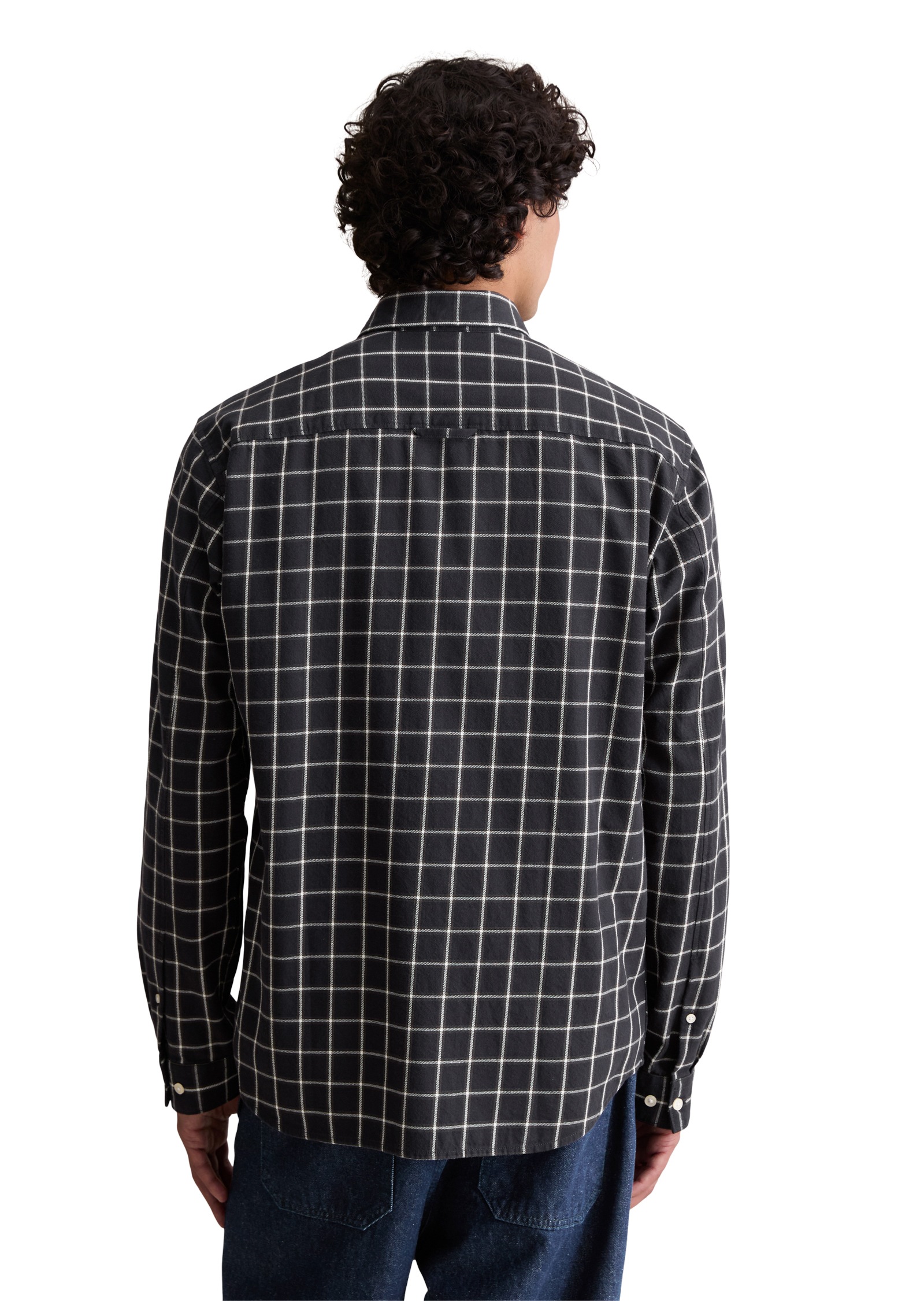 Marc OPolo DENIM Langarmhemd, Businesshemd, Kentkragen, garngefärbtes Karom günstig online kaufen