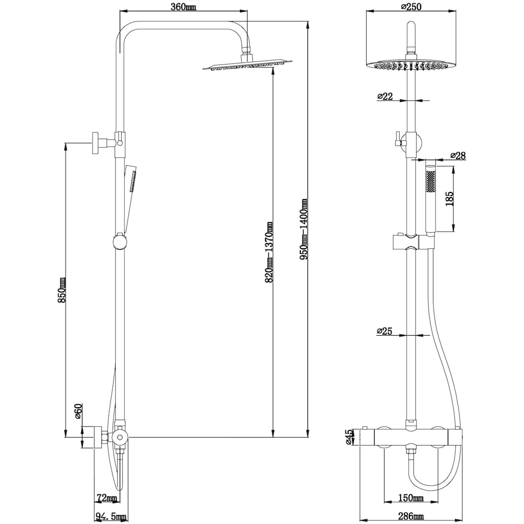 welltime Duschsystem »Rainshower«