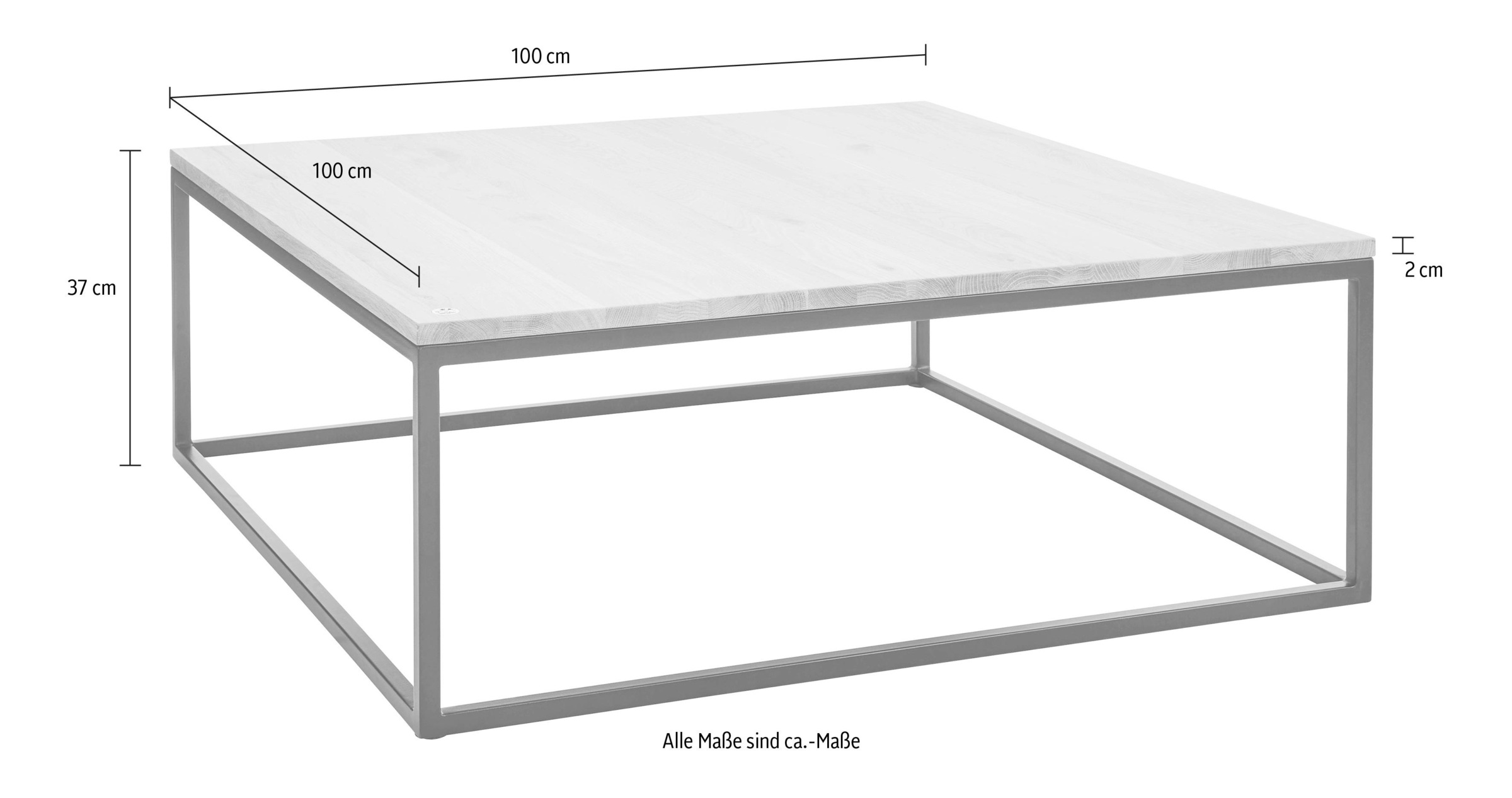 Home affaire Couchtisch »Voorst«, aus massiver Eiche und Metallgestell