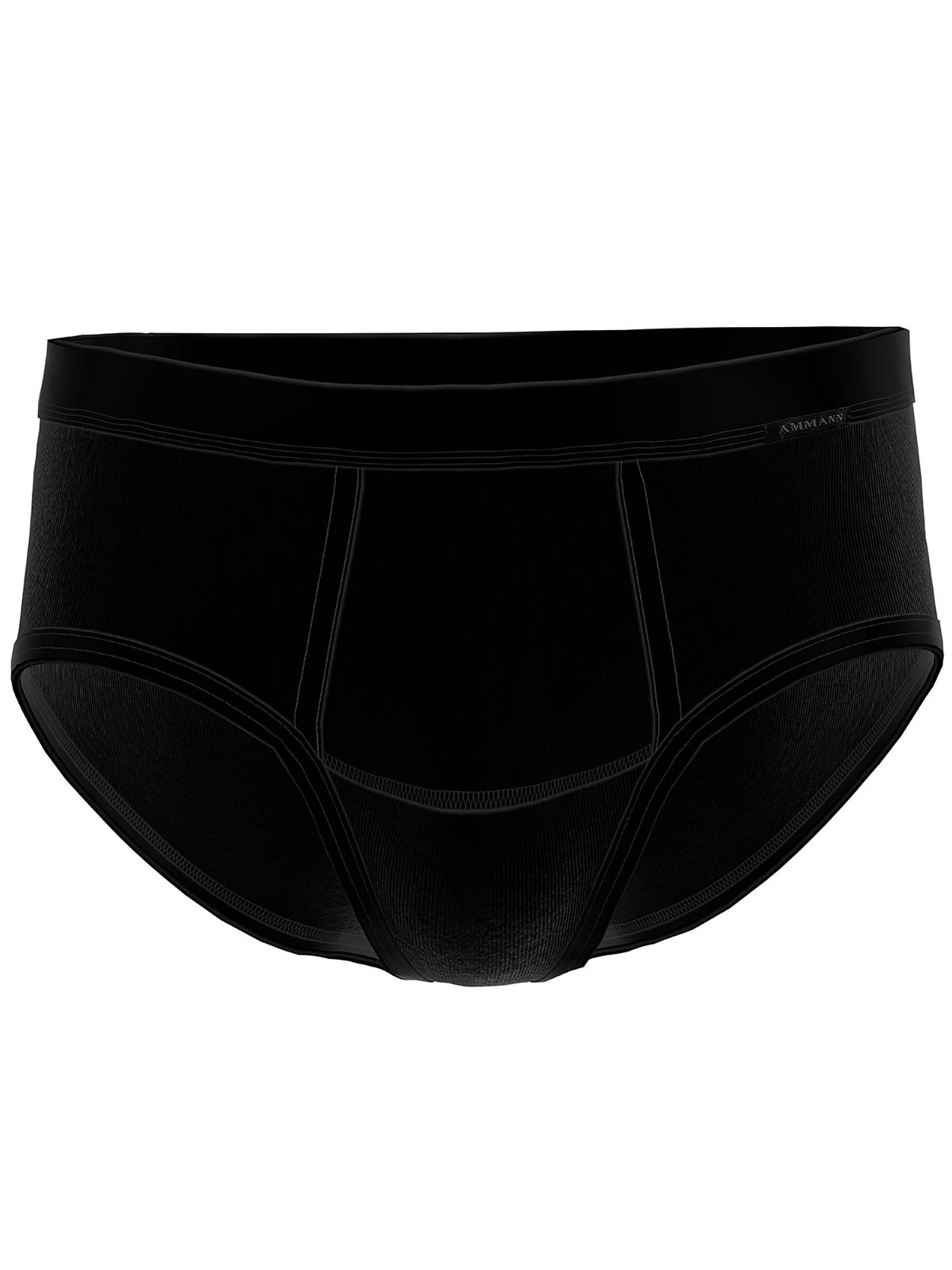 AMMANN Herren Slip "Slip mit Eingriff Day Classic / Feinripp Premium", Gr. 7, schwarz, Obermaterial: 100% Baumwolle CO., Unterhosen