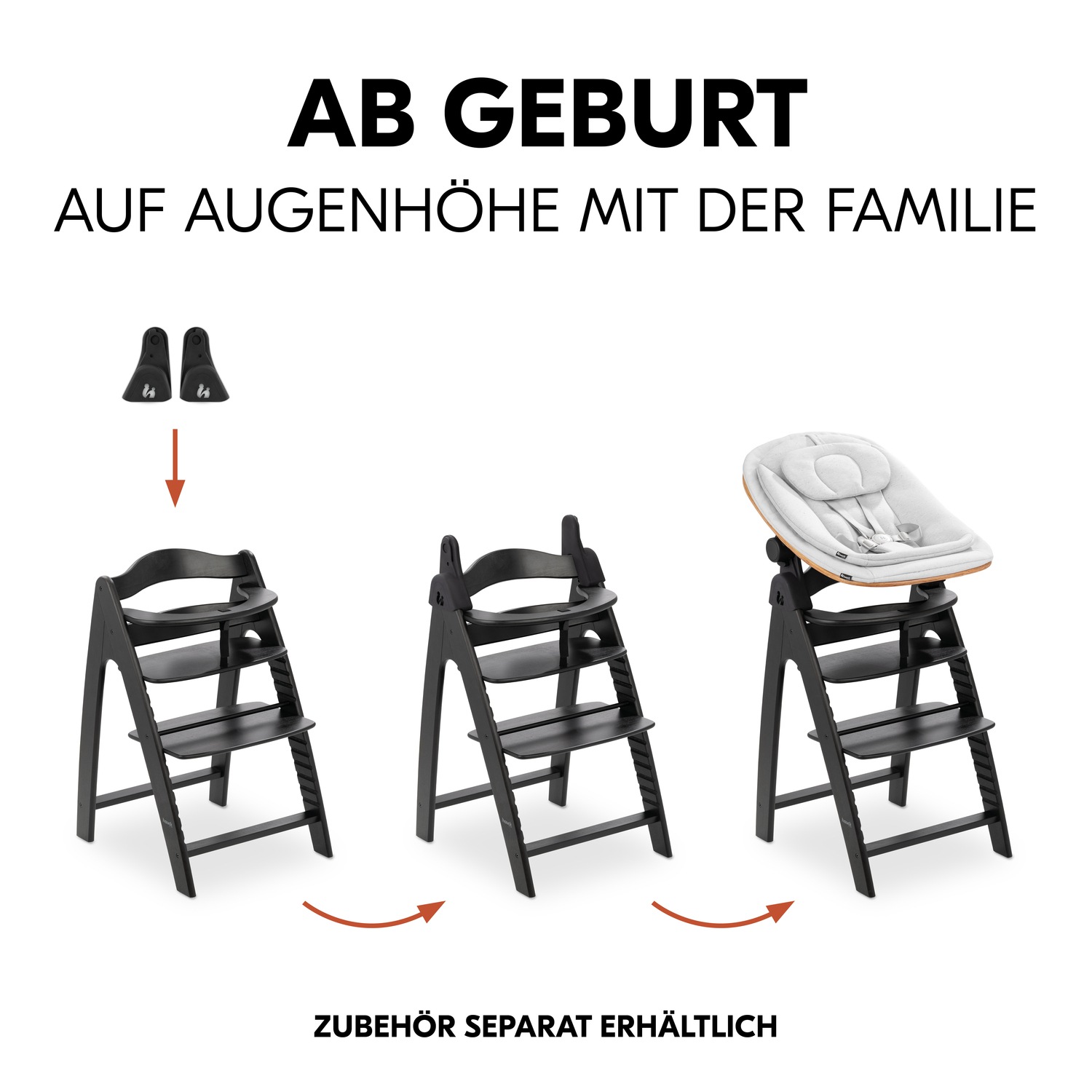 Hauck Hochstuhl »Arketa, Beech Blackwashed«, mitwachsend; FSC® - schützt Wald - weltweit