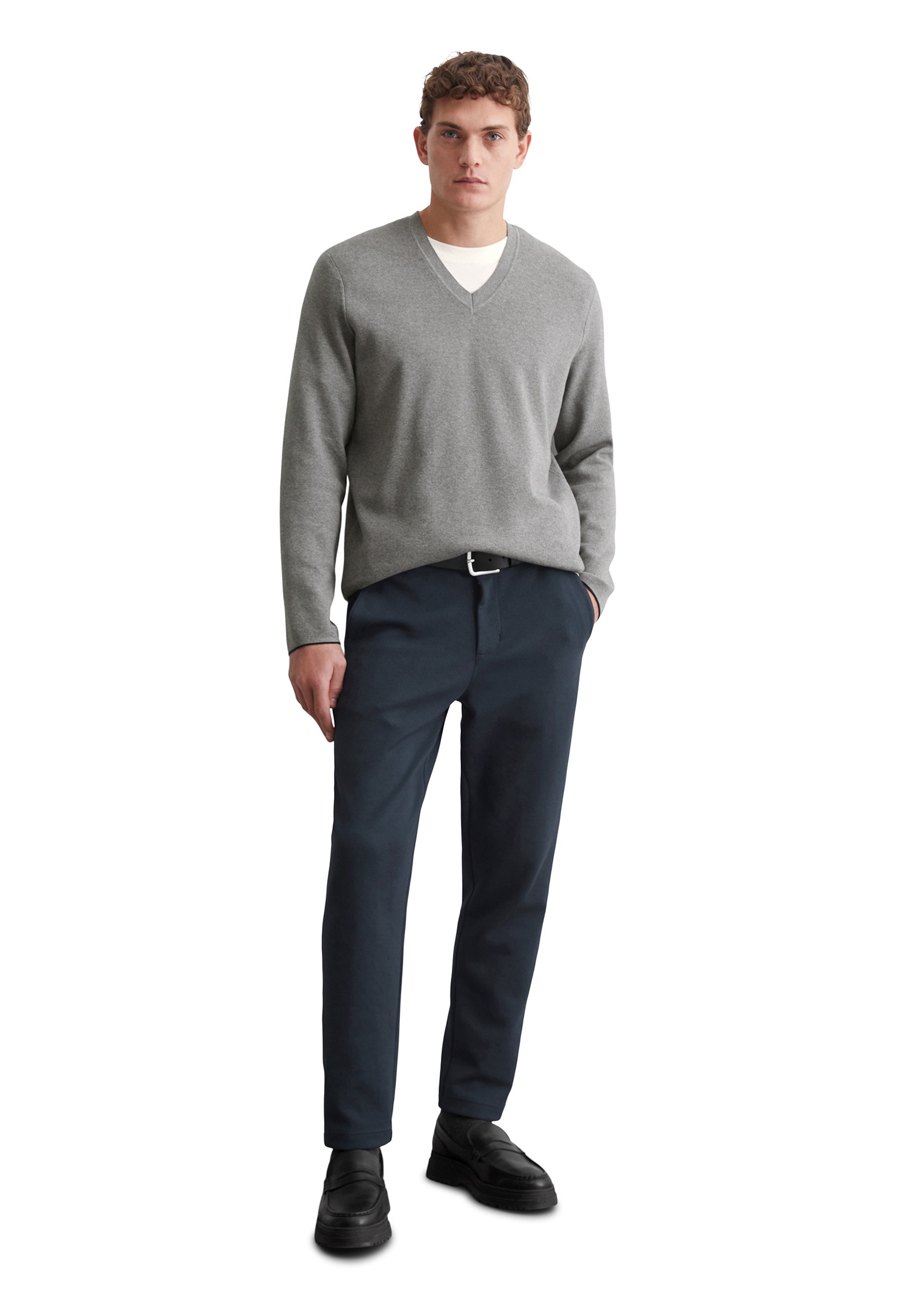 Marc O'Polo V-Ausschnitt-Pullover »aus Bio-Baumwolle«